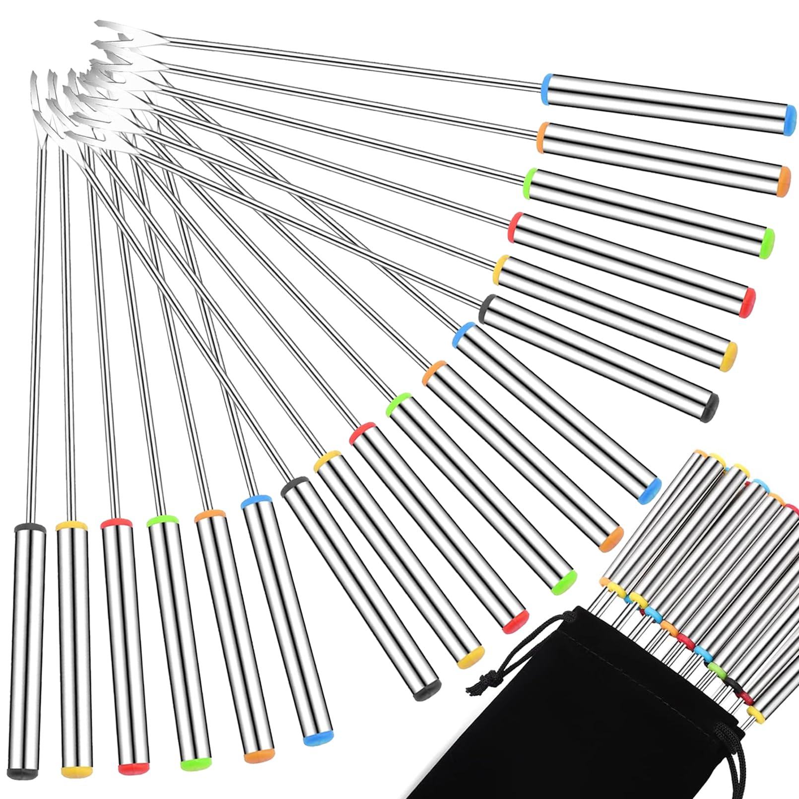 ddseexhe 18 PCS Fondue Forks Stainless Steel - cookware accessories | Mubboo