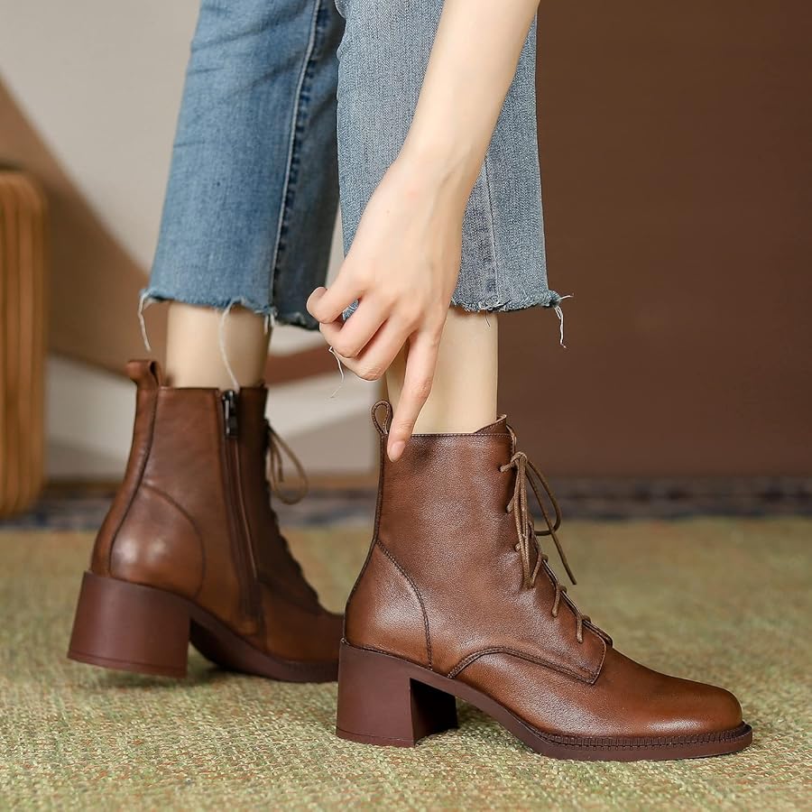 ブーツ レディース ショートブーツ ラウンドトゥ チェルシーブーツ アンクルブーツ カジュアルブーツ 秋冬靴 通勤 カジュアル 防滑 着やすい ブラック CHICULL] チカル レディース ショートブーツ 牛革 ウィングチップ