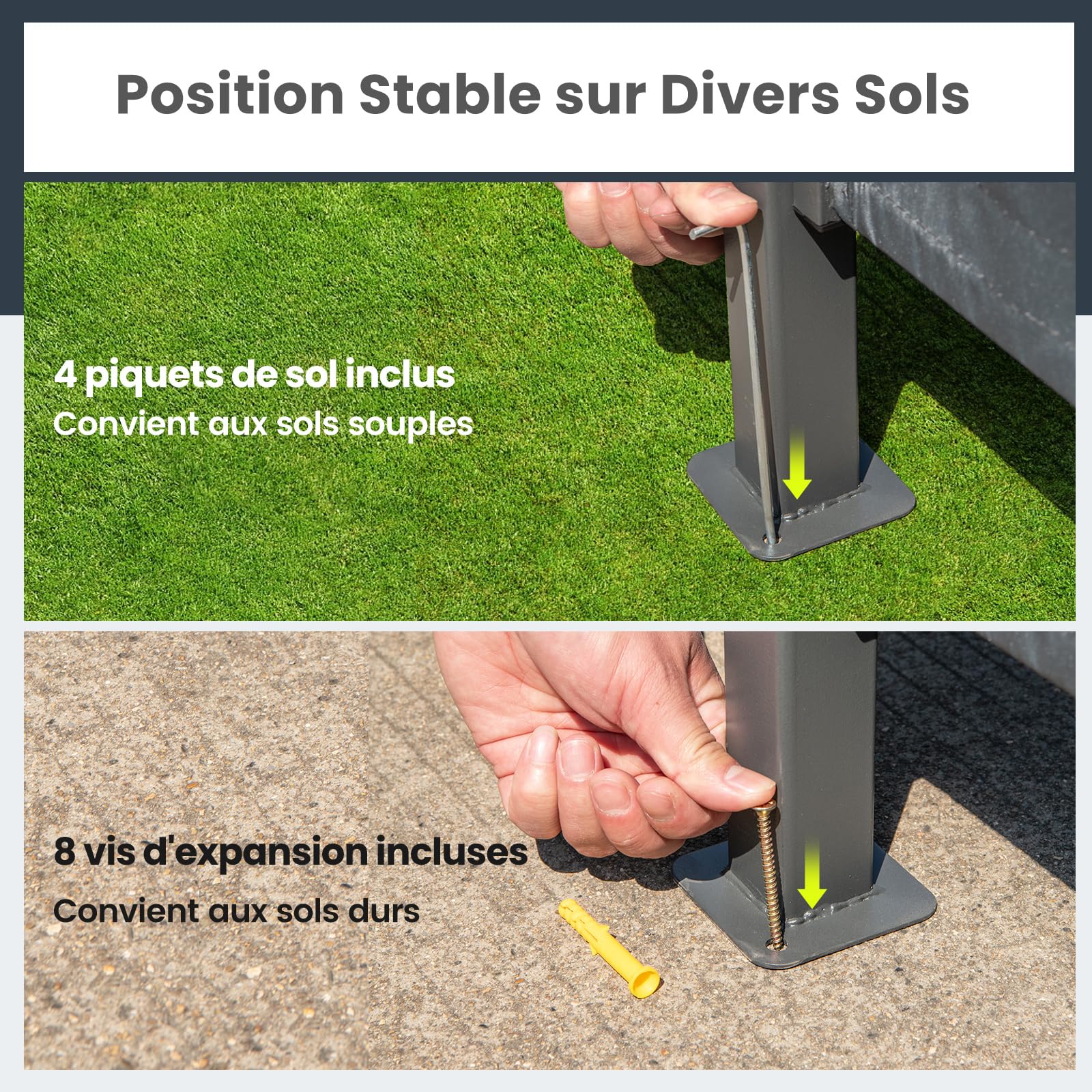 RELAX4LIFE Tonnelle avec Comptoir et 2 Tabourets | Bar Exterieur Jardin