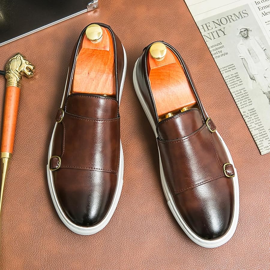 新品未使用　zapatro サパトロ　ダブルモンクストラップシューズ　ブラウン BL】ダブルモンクストラップ ドレスシューズ/ブラウン/牛革(LWG