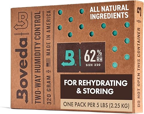 Miniatura 21 de Boveda 62% RH Tamaño 8-10 Paquete Control de Humedad de Dos Vías - para Almacenar 1 oz - Absorbente de Humedad para Pequeños Contenedores de