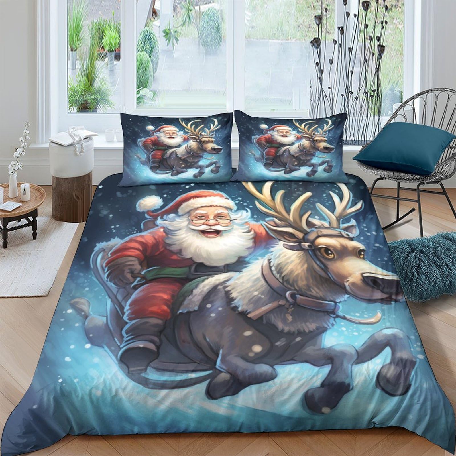 Parure de lit Père Noël pour une chambre festive et chaleureuse