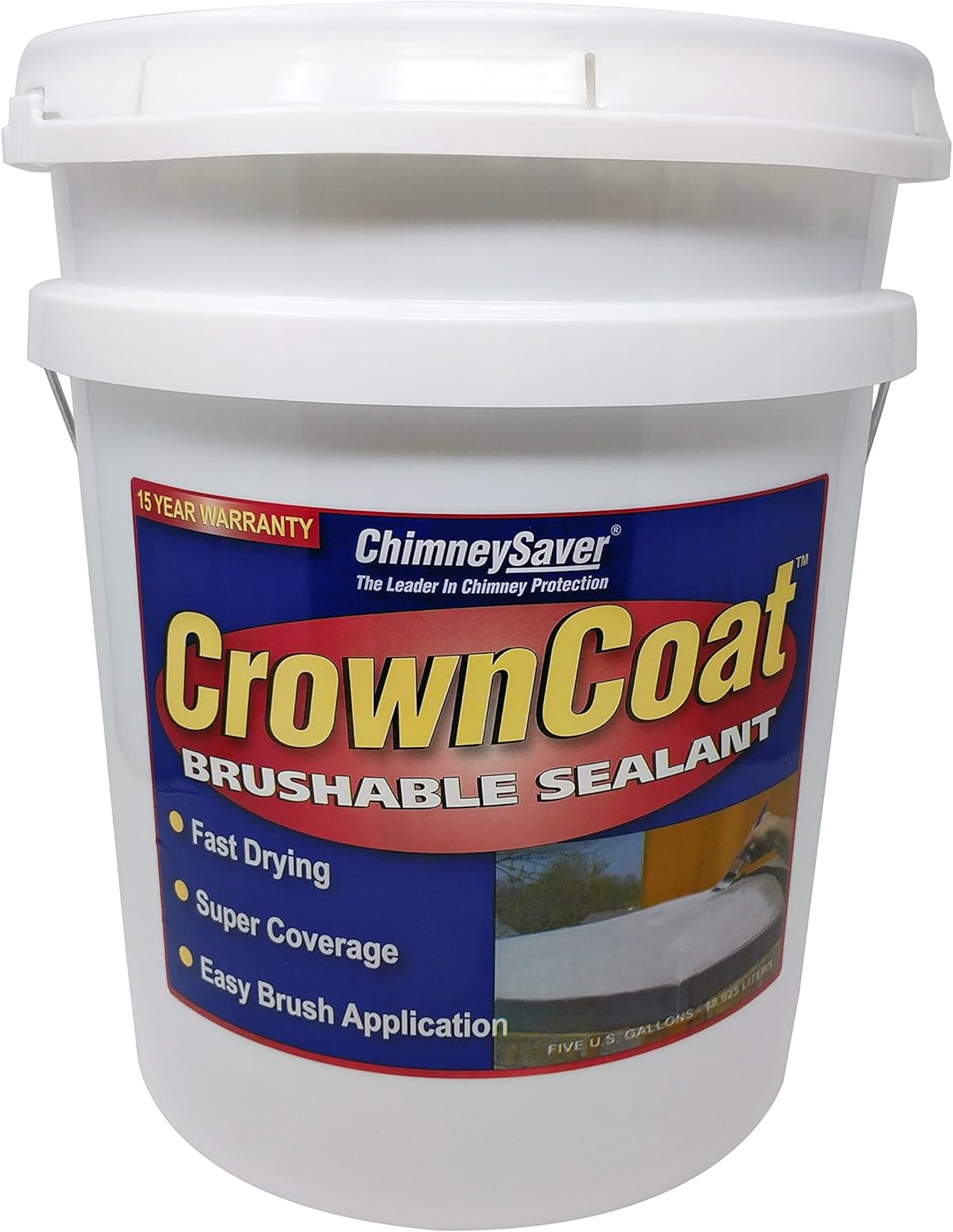 ChimneySaver CrownCoat Brushable Sealant - 2 Gallon, Buff Gray, Waterproof Chimney Crown Sealant
