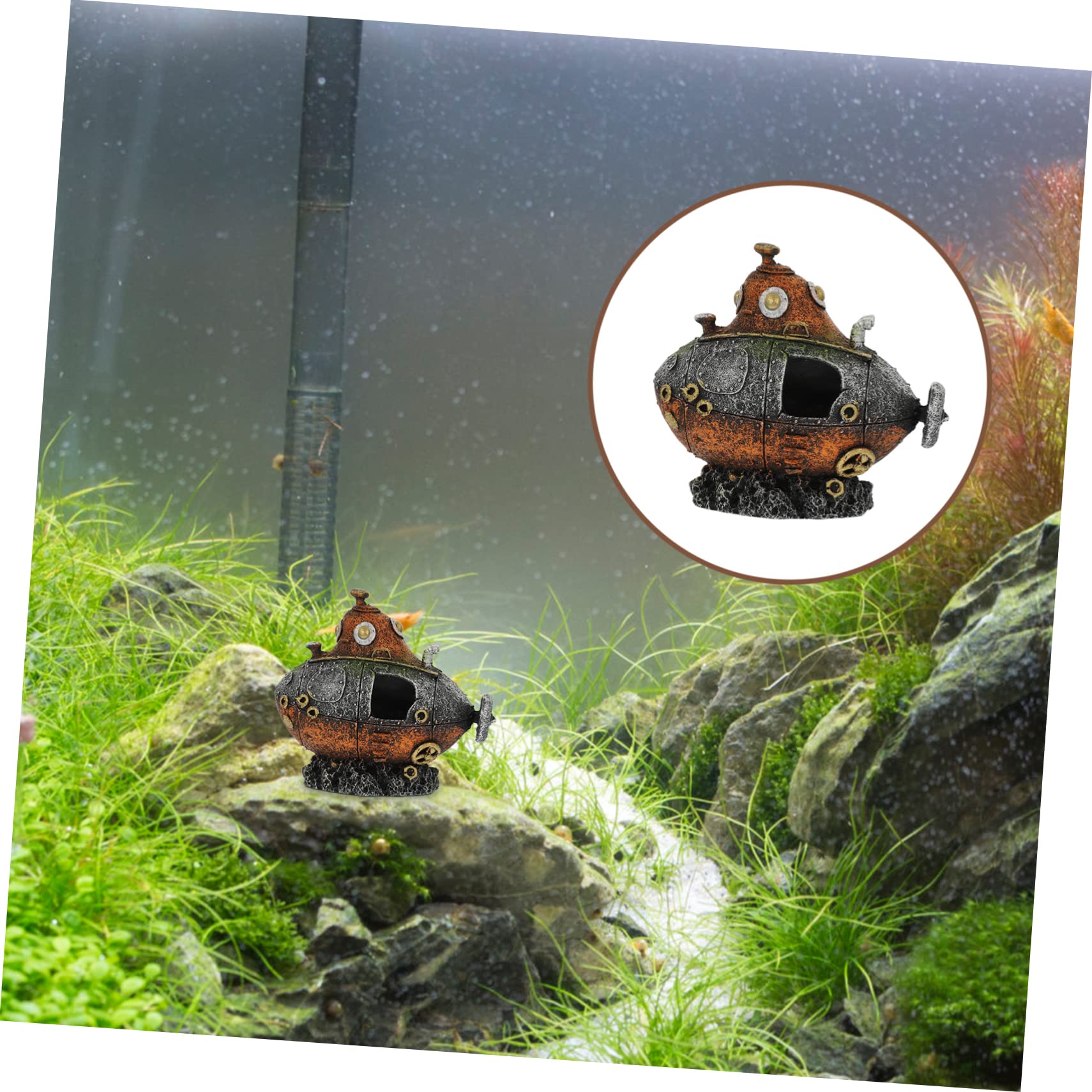 Yardwe 5 Piezas Escondite De Pecera Esponja Ornamento Calentador De Acuario Cueva De Escondite De Peces Medusa Vacío Decoración para Peces Marina Equipo Océano Juguetes Resina