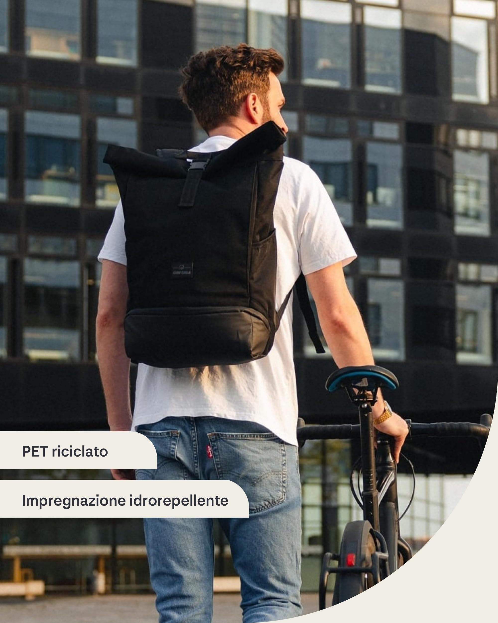 Johnny Urban Zaino Donna e Uomo - Allen Large - Rolltop Zainetta per Scuola, Università, Viaggio - Scomparto per Laptop da 16 pollici - Idrorepellente