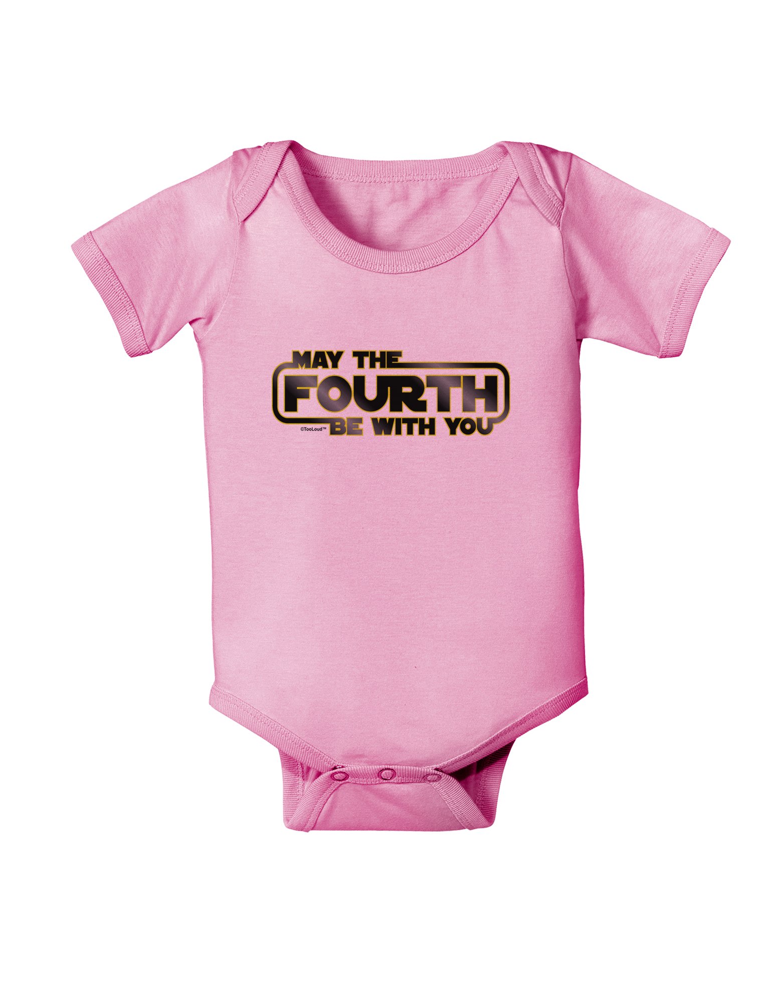 TOOLOUD May The Fourth Be With You Baby Romper Bodysuit - Candy Pink - 18 Months
