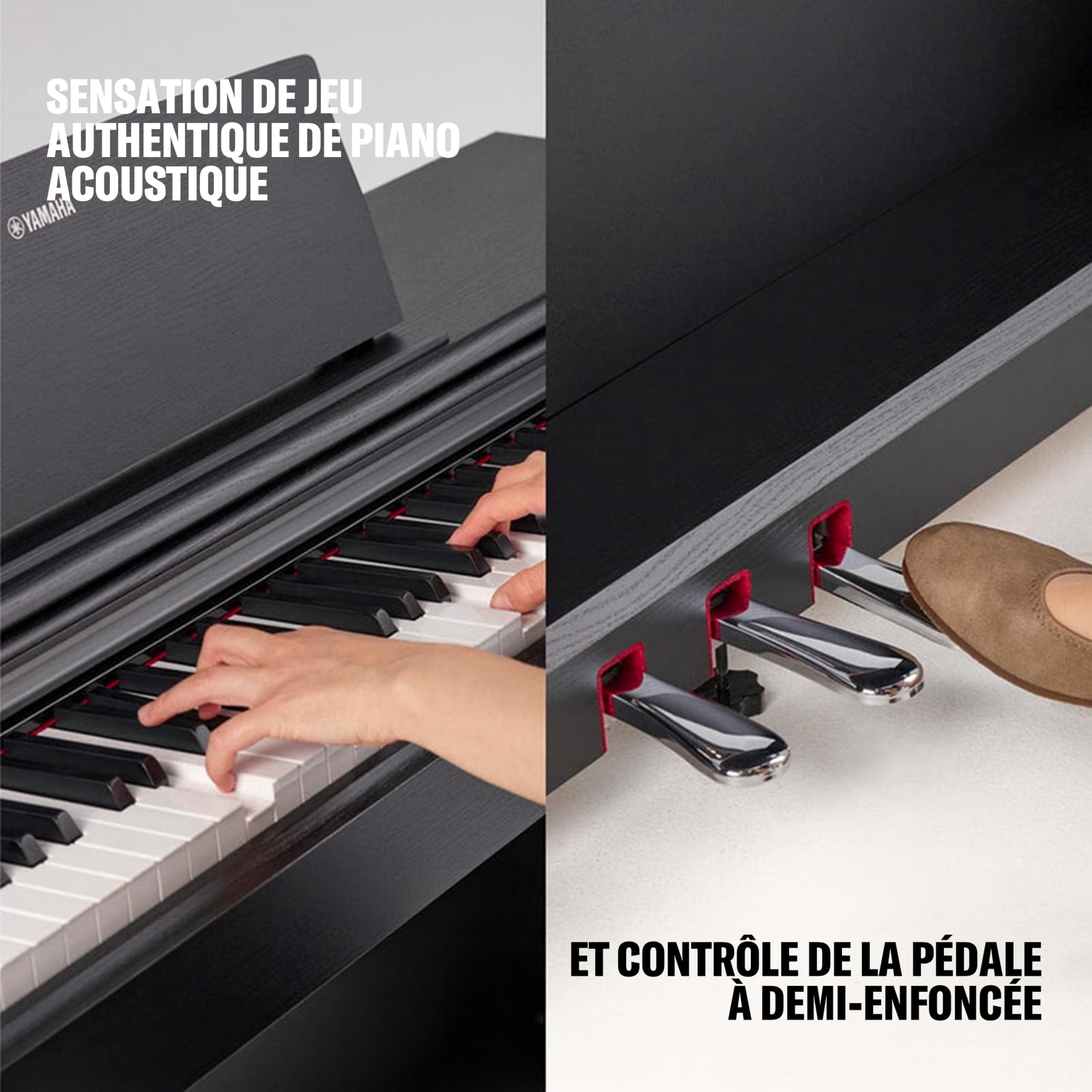 YAMAHA ARIUS YDP-105WH Piano Numérique, White – Piano d'Intérieur Moderne et Slim pour Débutants et Amateurs, Jouabilité de Piano Acoustique Authentique