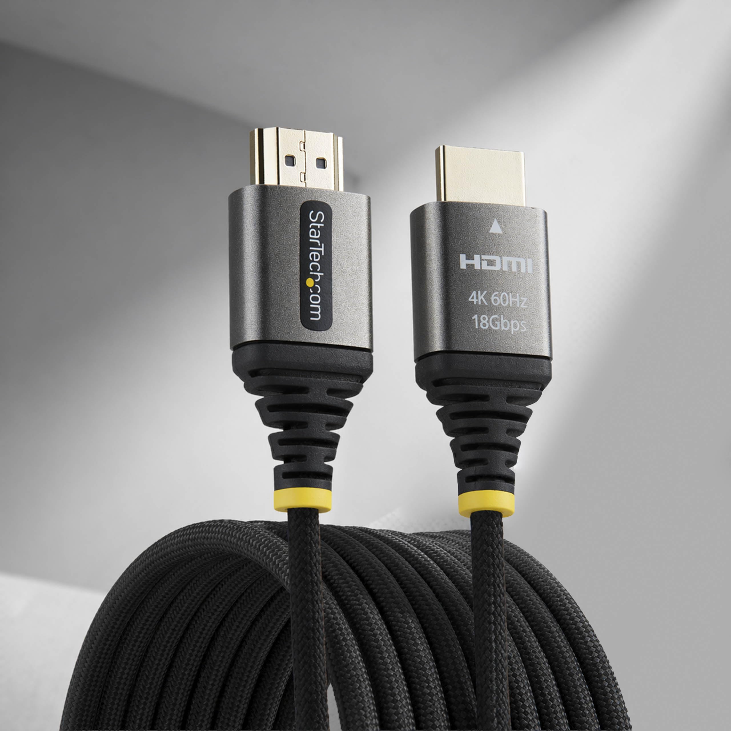 StarTech Cable HDMI Certificado 3m Ultraflexible Trenzado - 4K 60Hz - HDR10 | Cubierta de silicona de baja memoria, Exterior de nailon, Conectores Quick ID, Conforme con RoHS