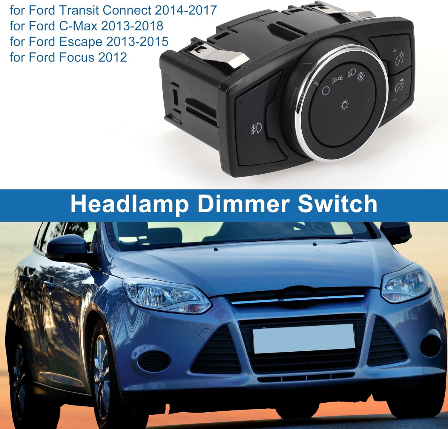 No.CP9Z11654J/HLS1572/1S13817 Headlight Switch for Ford C-Max 2013-2018 Headlamp Dimmer Switch Black