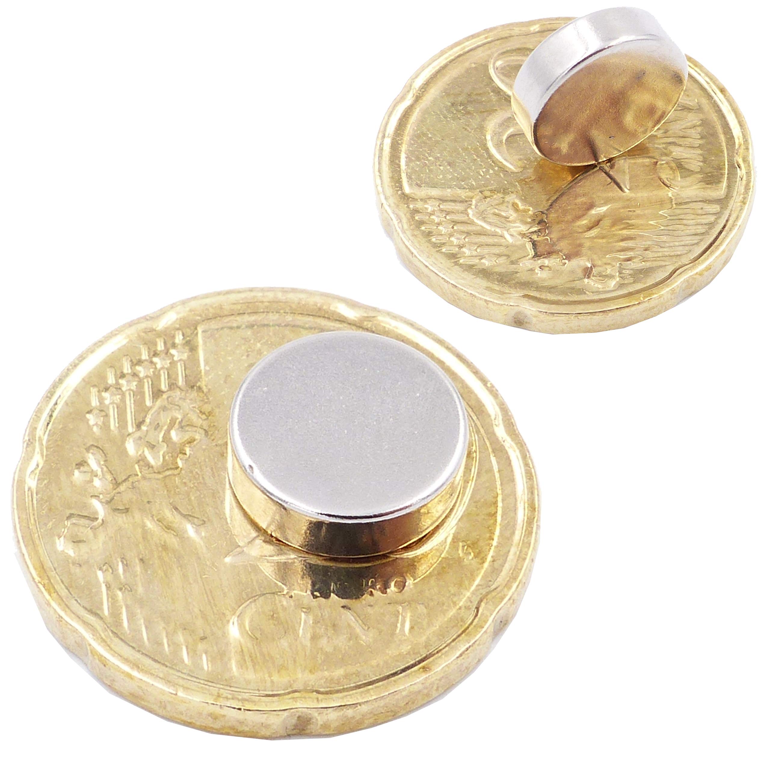10 Mini Magneti Al Neodimio Disco 4x4 Mm – Grado N52, Ultra Potenti, Forza 690g, Triplo Strato Nichel, Per Modellismo, Foto, Lavagne - 2