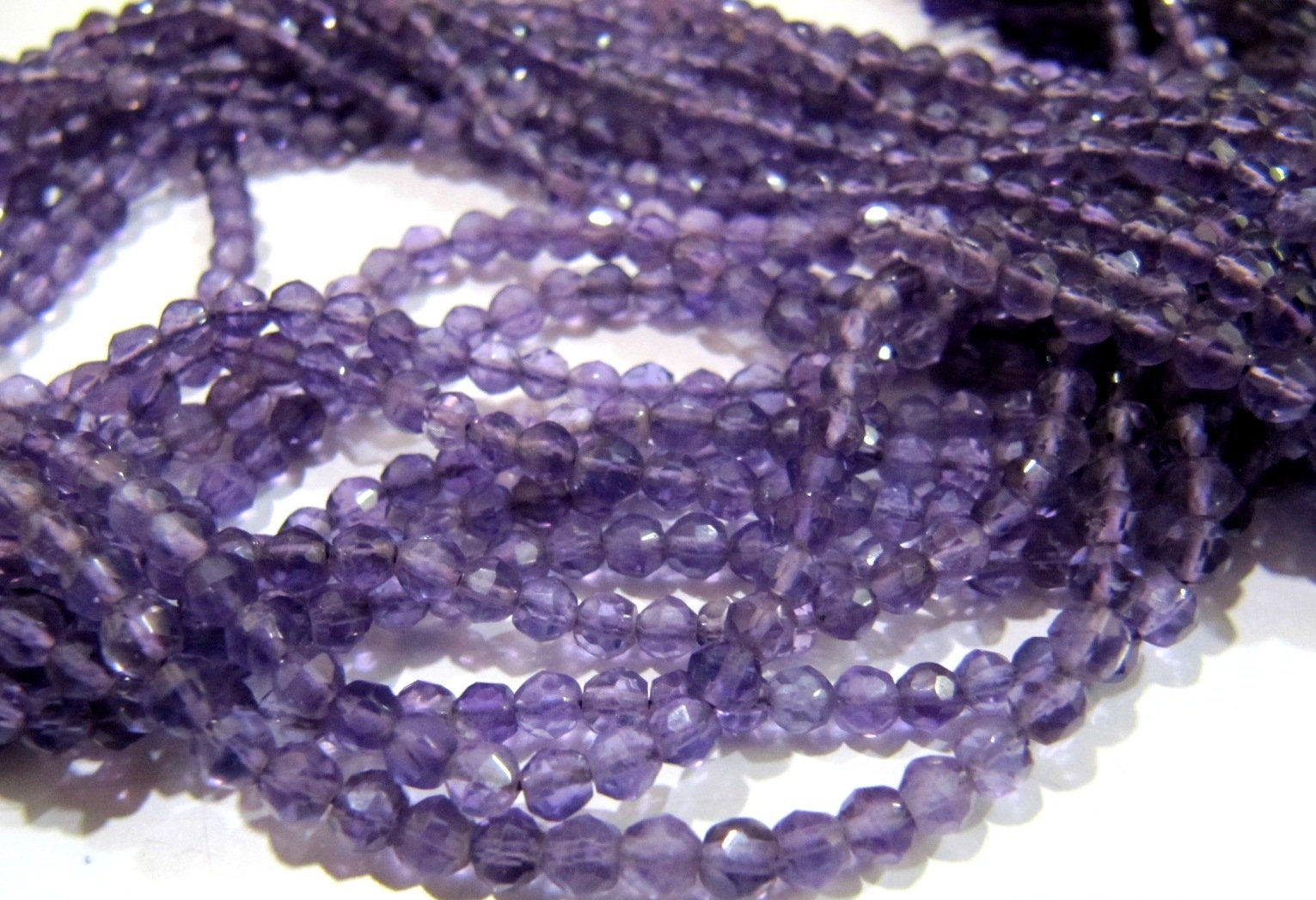 AAA Quality Natural Amethyst Round Faceted Beads 3-4 mm/African Amethyst Ball Shape Beads/Gemstones Israel Cut Beads/Strand 13 inches