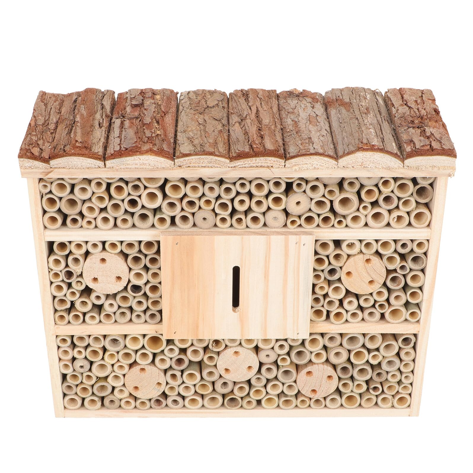 Casa per Insetti in Legno Beige, Decorazione Giardino, 1 Pezzo | Stile Casetta in Legno, per Api e Insetti Benefici, Tonalità Beige, Formato Singolo