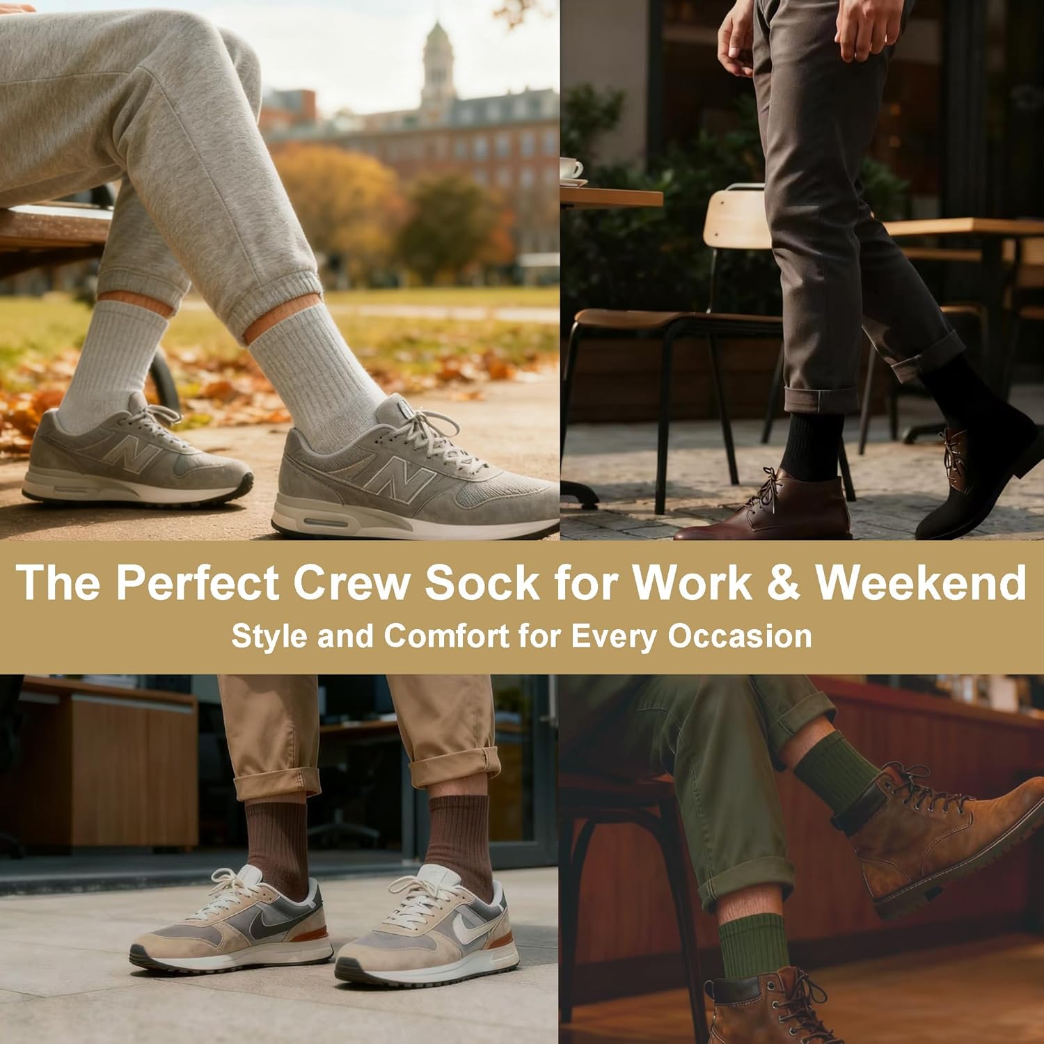 Mens Athletic Cotton Quarter Crew Socks Light Weight Moisture Wicking Odor Control Sports Socks for Men 5 Pairs - Image 6