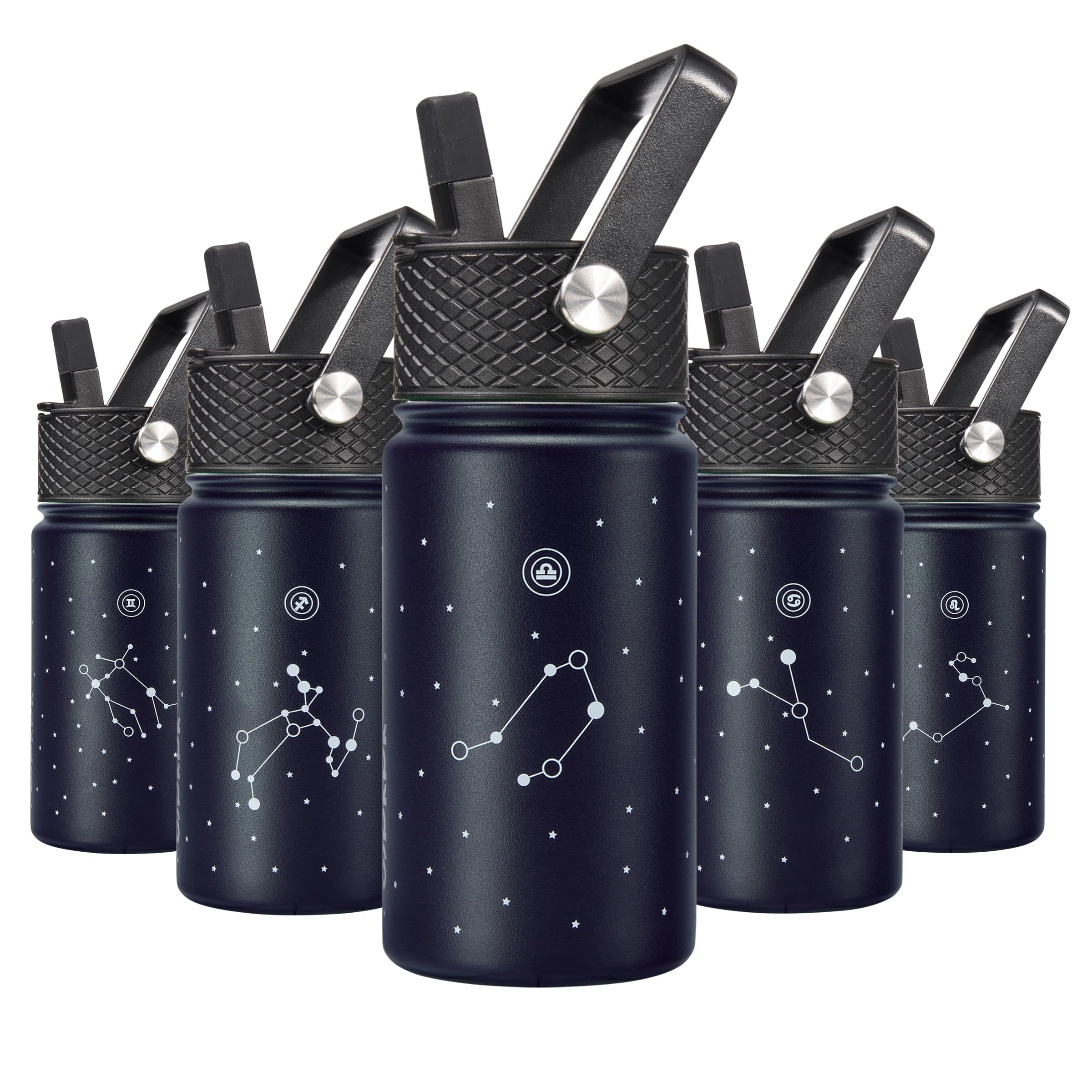 BJPKPK Insulated Water Bottle, 15oz Stainless Steel with Straw Lid