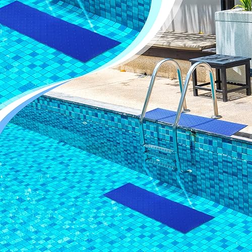 Miniatura 6 de 2 piezas de 7.8 x 35.4 x 0.04 pulgadas, color azul, para escaleras de piscina, gruesas, con textura antideslizante para amortiguar entre tu escalón