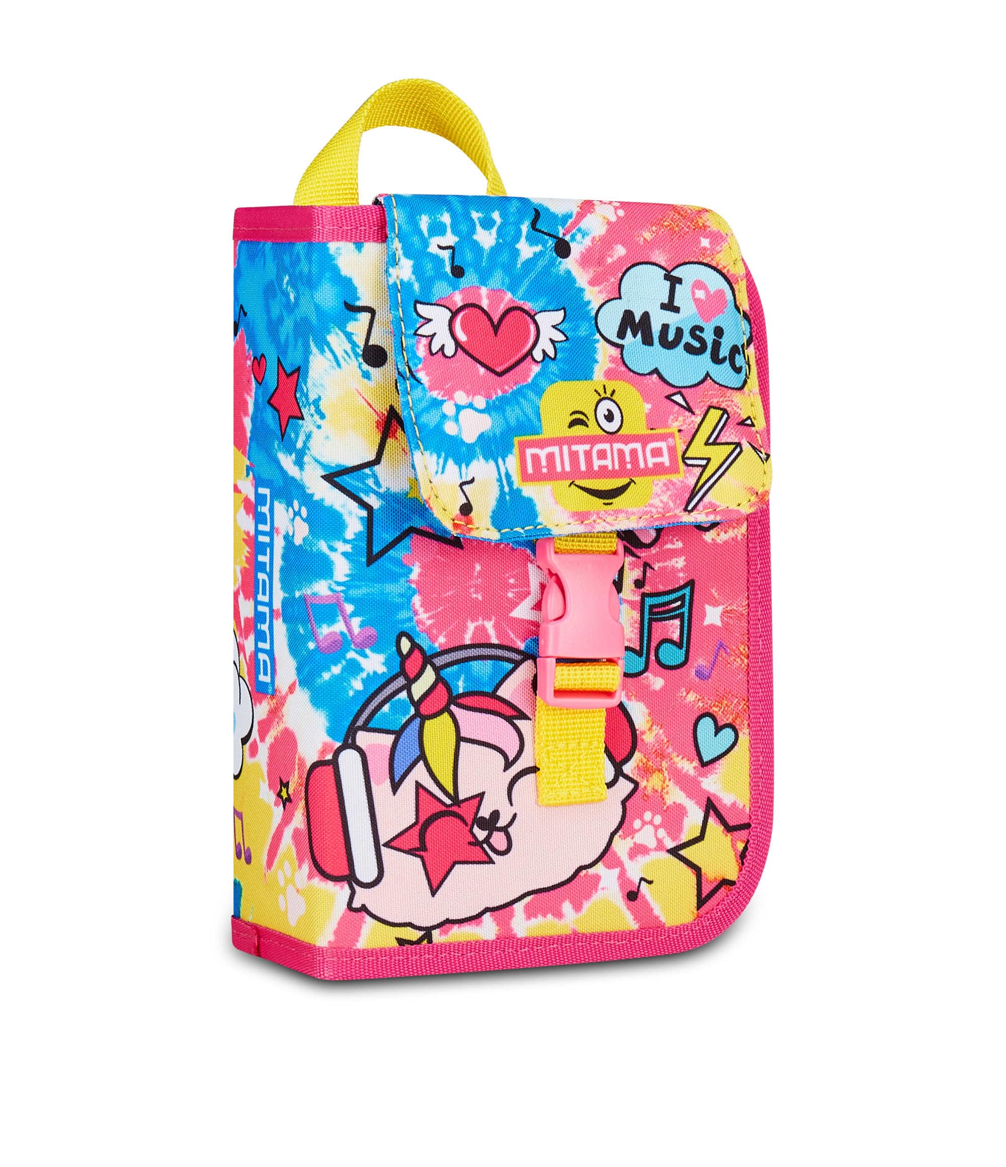 Mitama Astuccio Scuola 4 Zip, Fucsia, Portapenne Triplo Scomparto Completo Di Penne, Matite, Colori, Accessori Zaino, Scuola Elementare, Bambina