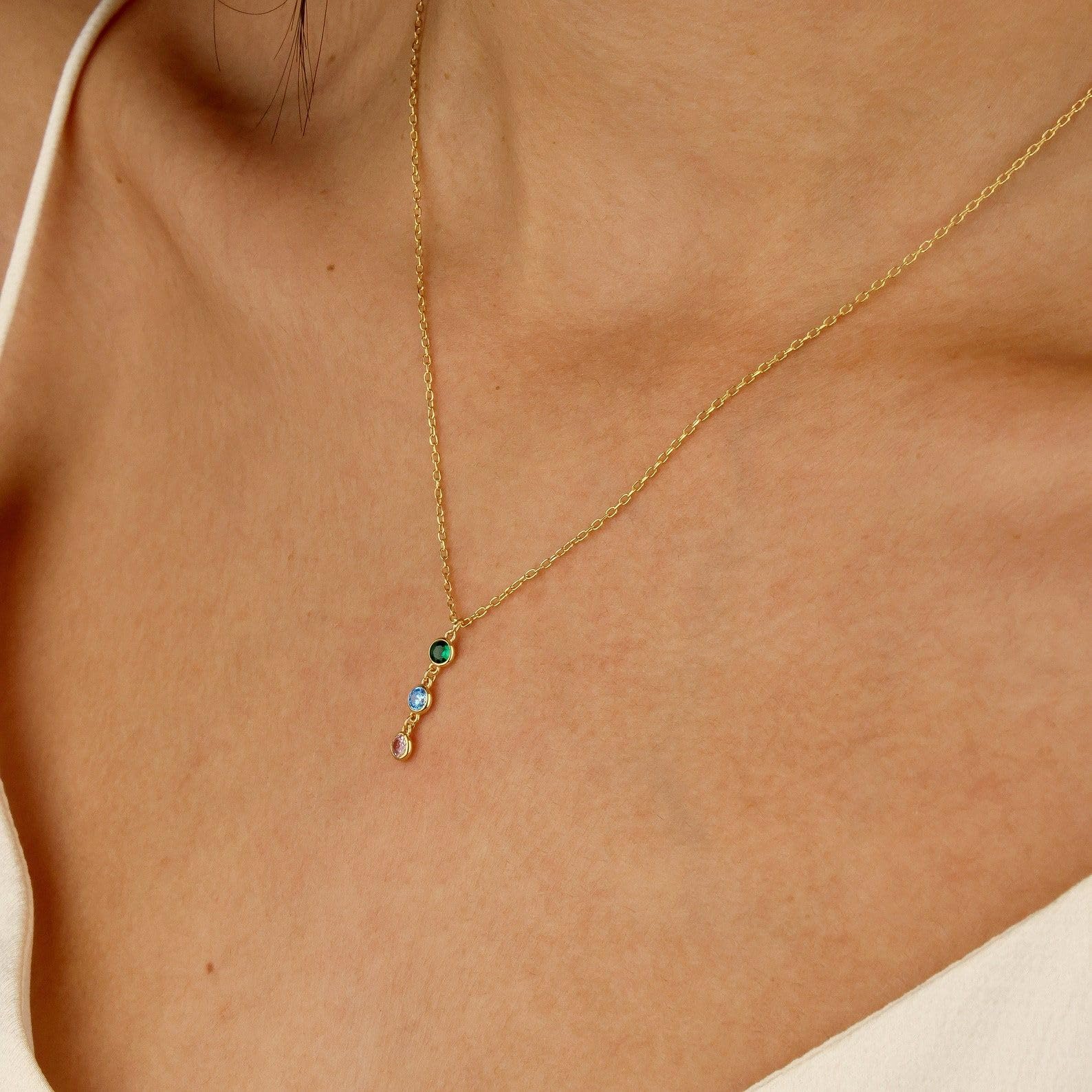 Verticale collana con pietre, nascita pietre elegante Natale