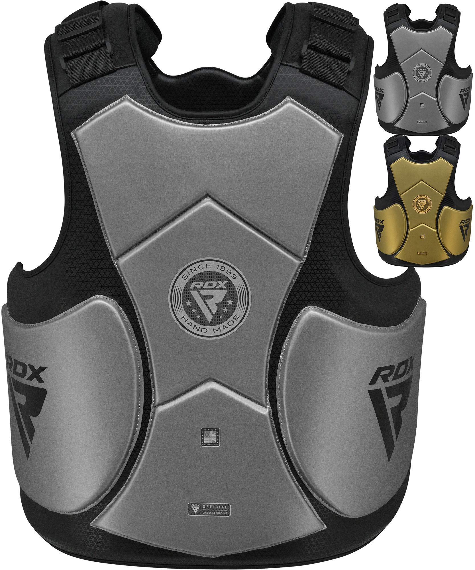 RDX Chest Guard Boxing MMA Training, Maya Hide Leather Mark Pro TRI-Lira Padded Adjustable Body Protector, Muay Thai Martial Arts Sparring Coaching Rib Shield Armour, Kickboxing Taekwondo BJJ Karate