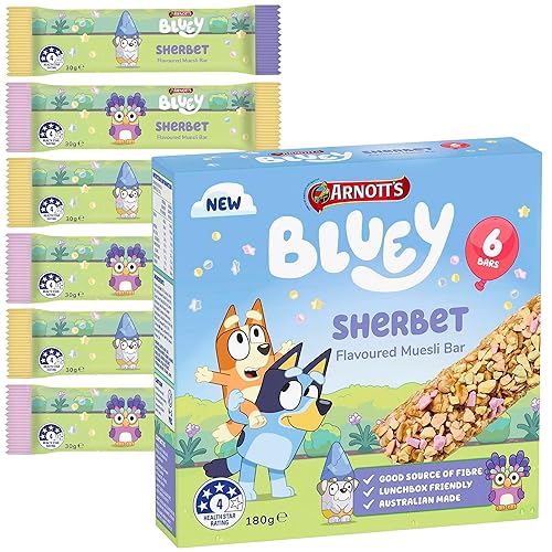Arnott's Bluey Sherbet - Barras de muesli con sabor a sorbete (6 unidades)