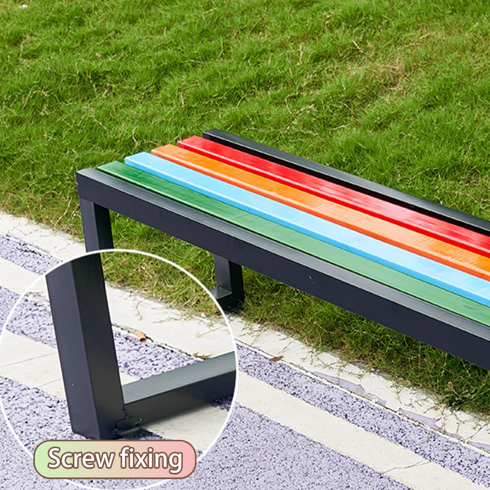 Ławka ogrodowa, metalowa ławka z oparciem, ławka parkowa na patio, drewniana powierzchnia stołka, na werandę, do ogrodu, parku, na trawnik (różowa, 120 cm/47,2 cala) (różowa 150 cm/59 cali)