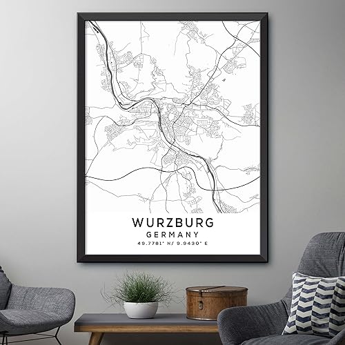 Miniatura 4 de Mapa de Wurzburg, Alemania, Light 2 (18x24)