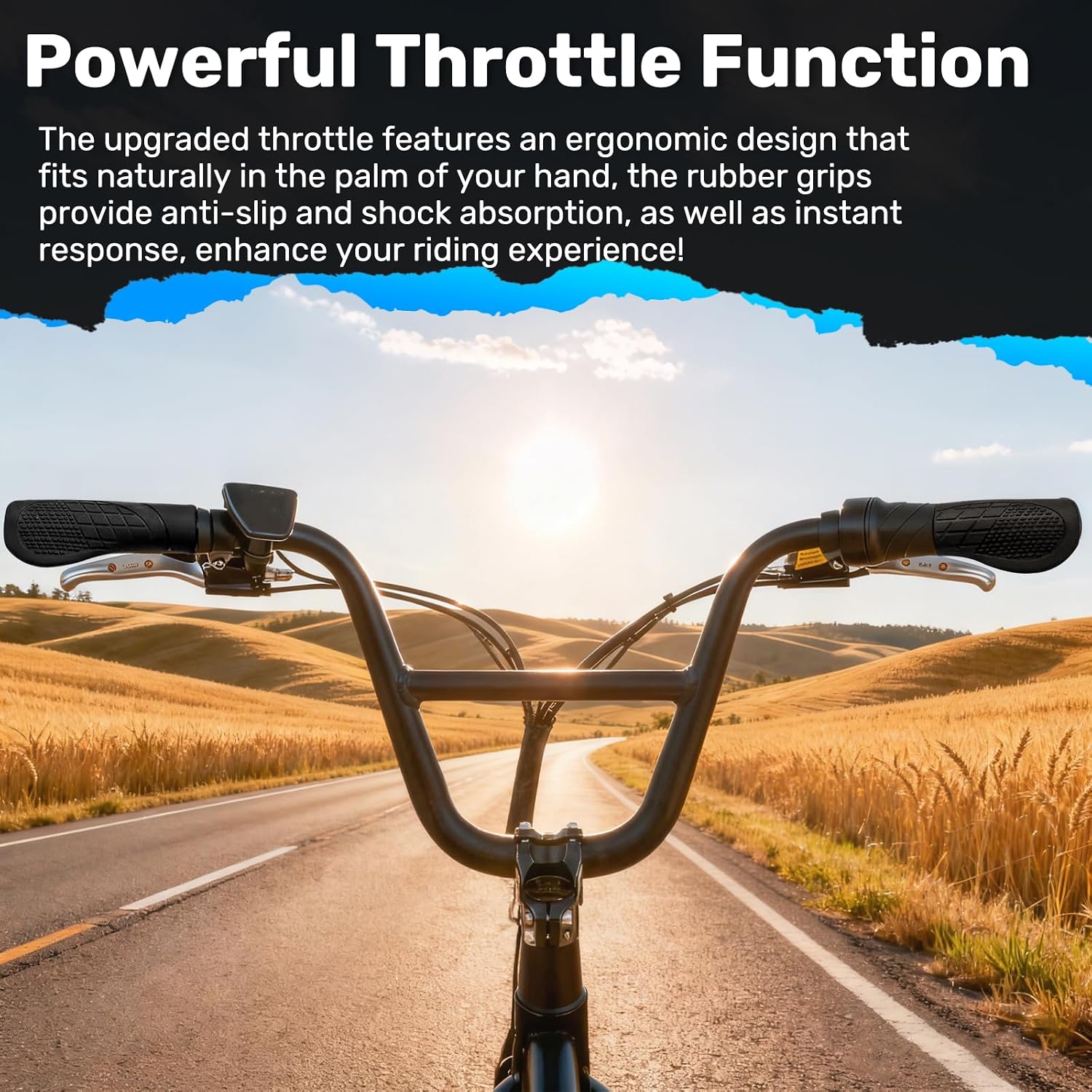 Jerbor Throttle for Rad Power RadTrike RadMission 1 RadCity 4 5 Plus RadExpand 5 5Plus RadMini RadRover RadWagon (All Models) RadRunner 1.2 Plus 3 Plus Max (Class 3) - Anti Slip, IPX8 Waterproof