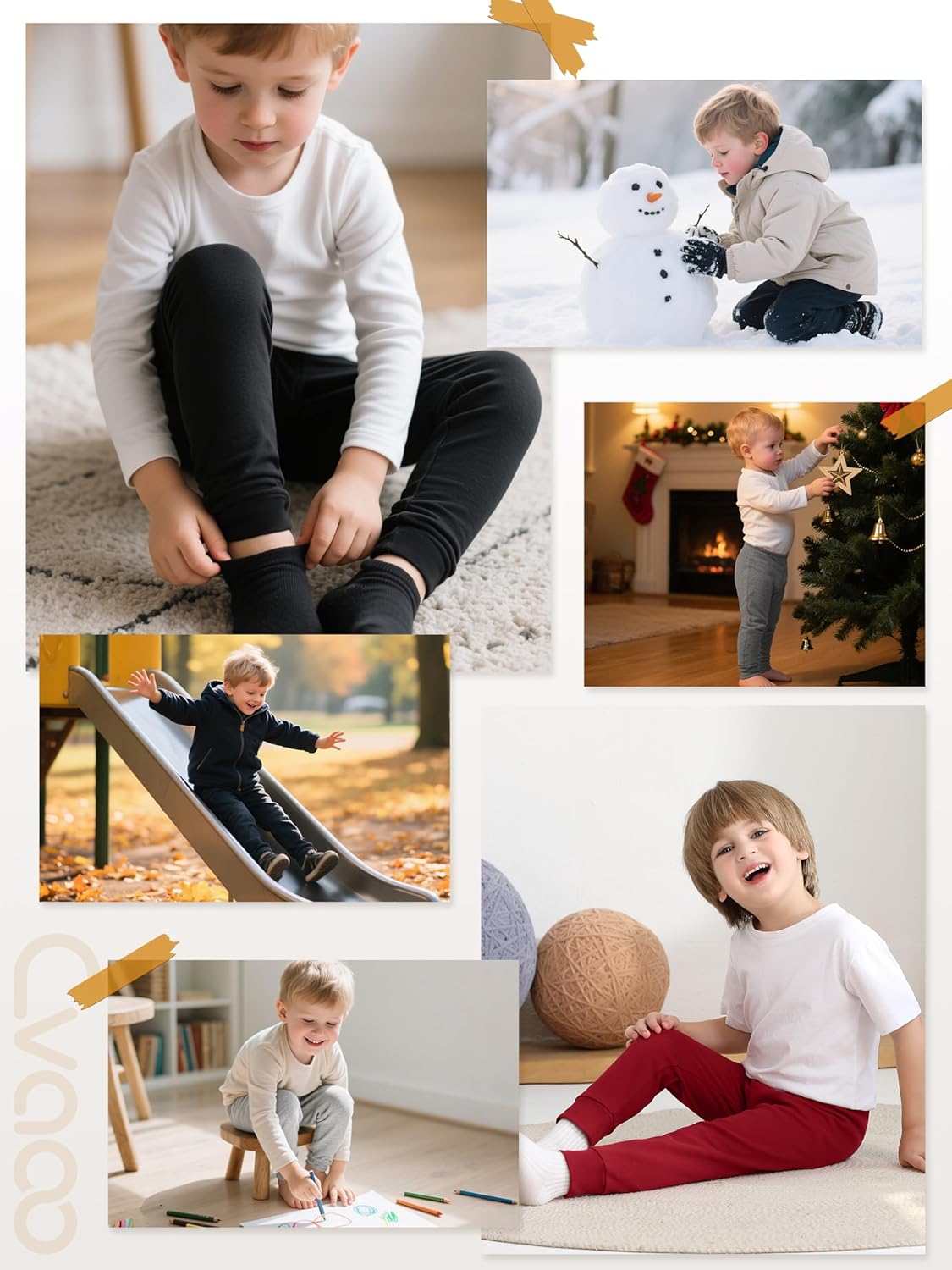 5-Pack Toddler Boy Pants, 2-5T Cotton Boys Joggers Pull-On Pants for Kids, Multicolor - Image 2