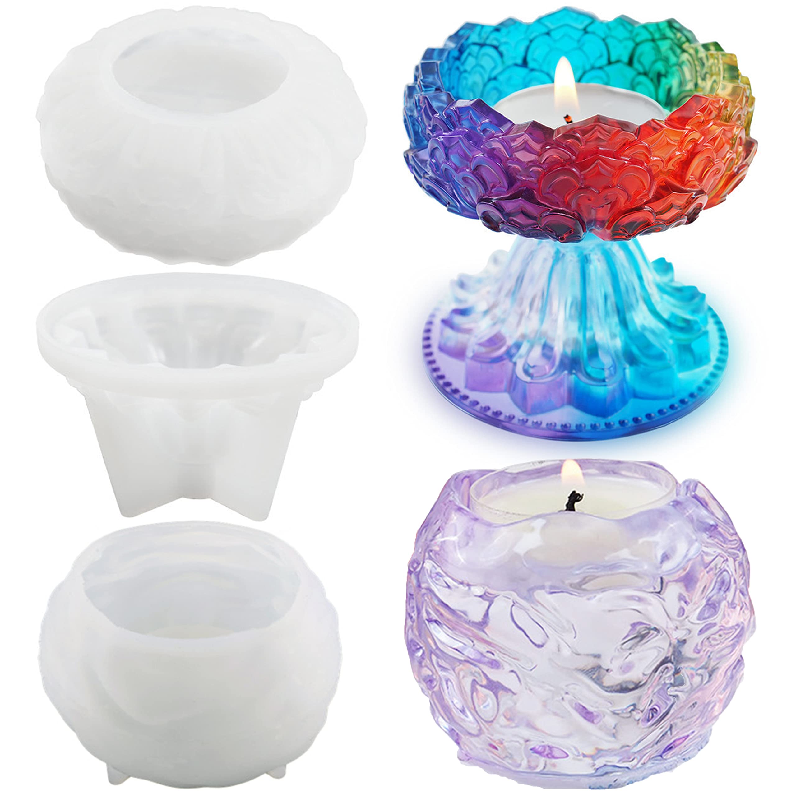 Pulcher Resin Molds, 2 Types Candlestick Silicone Mold