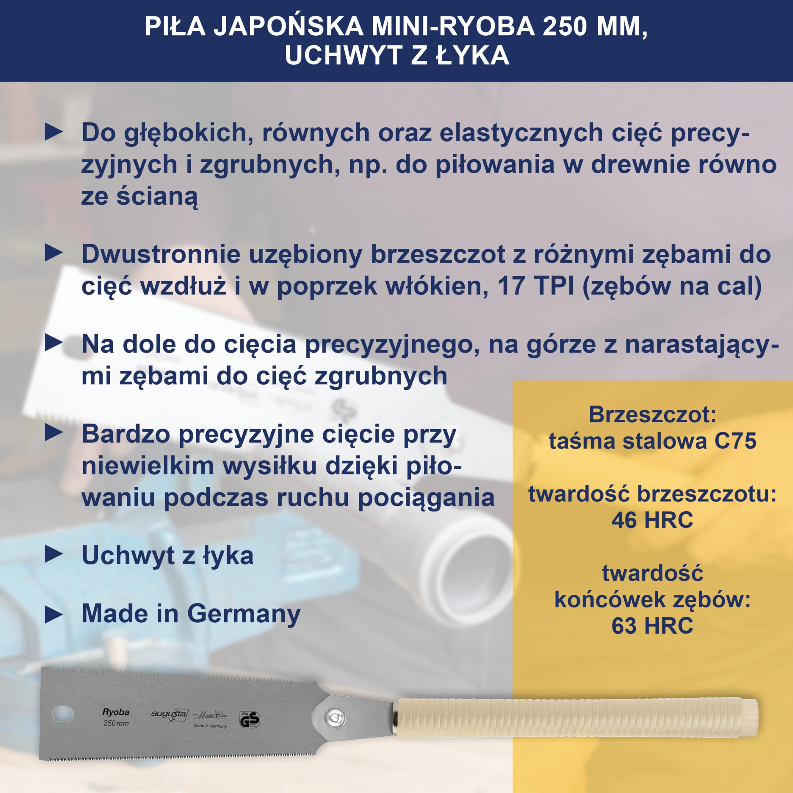 Augusta 44021 240 AMA Japońska Piła Ryoba, Srebrny, 1 Sztuka