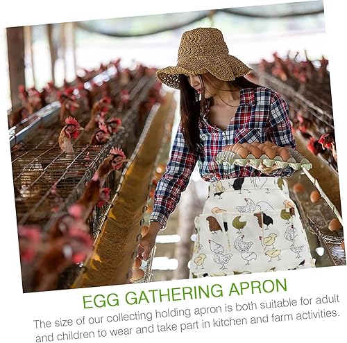 Miniatura 9 de SHOWERORO Falda para recoger huevos, babero para adultos y niños, delantal para mujer, baberos de gallina, delantal de huevo de pato, delantal de