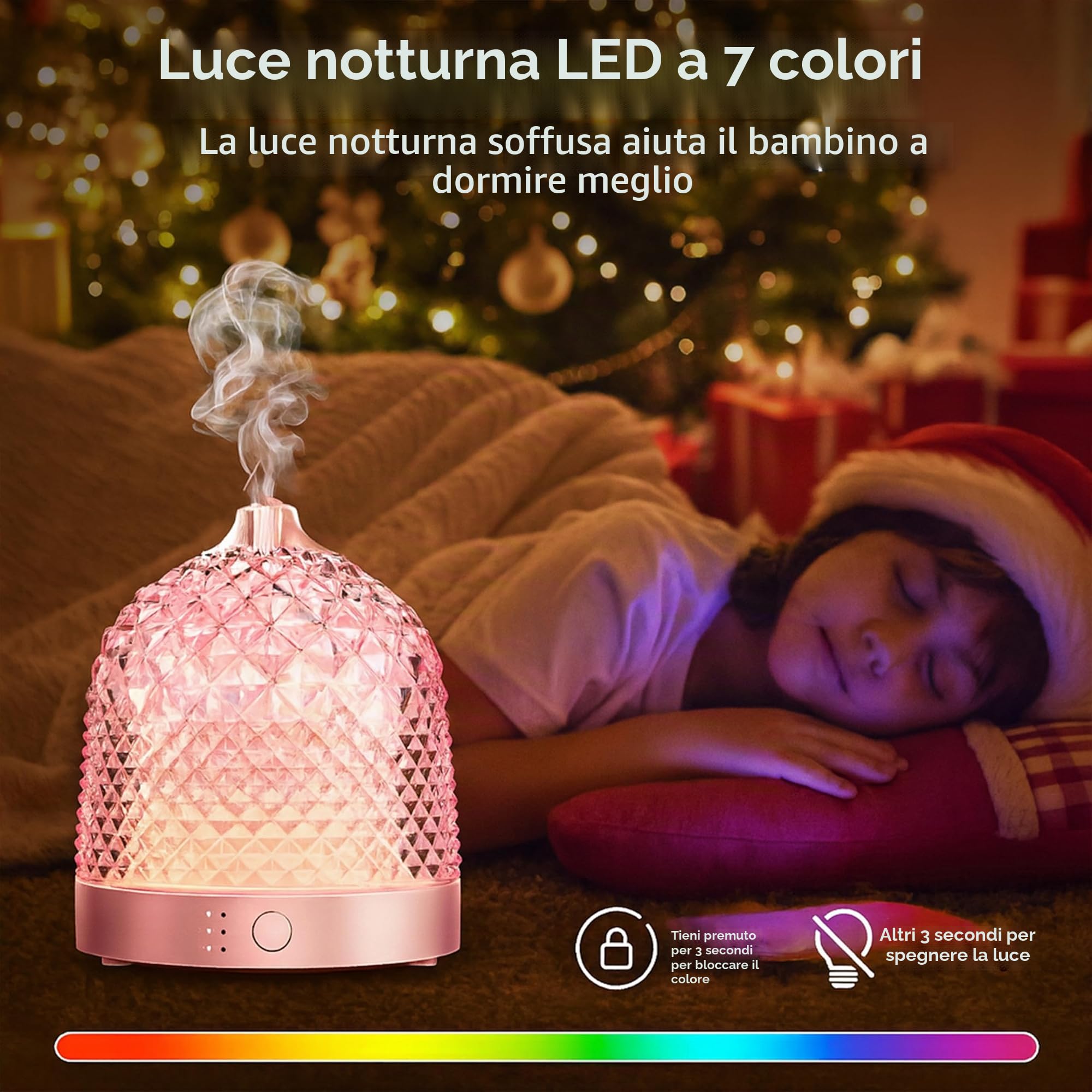 ALMA Diffusore & Umidificatore di Oli Essenziali con Serbatoio in Vetro da 200 ML – Aromaterapia elegante con Vetro, Illuminazione LED d'Atmosfera 10 ore di Nebbia lenitiva (White)