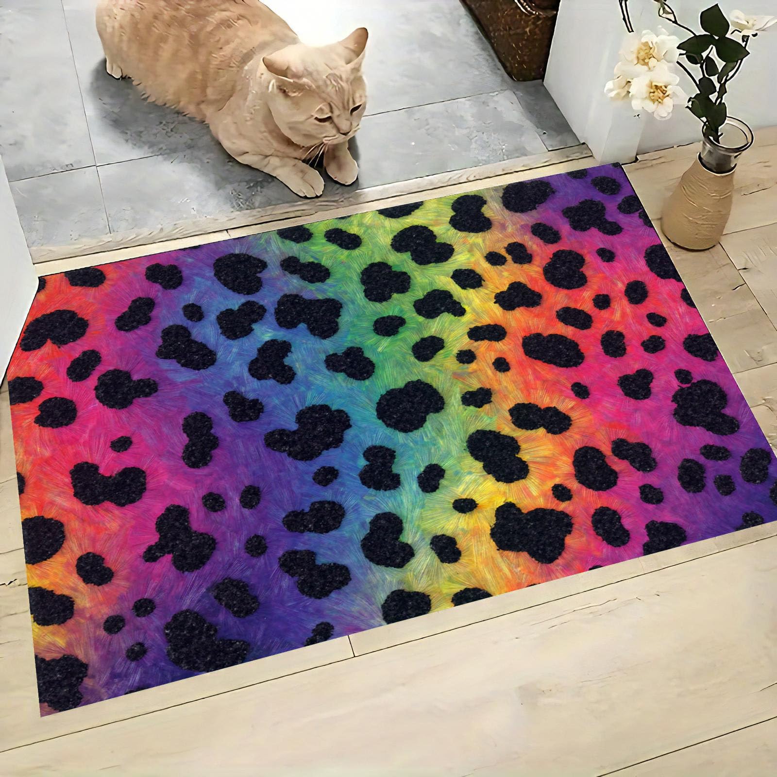 Tapis lavable et antidérapant bleu-violet pour une entrée propre et sécurisée