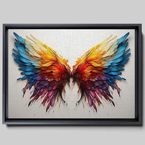 Angel wings print on canvas on light gray ground, Angel wings, Angel wings art, On canvas, Wall Decor Living Room, Office Wall disponible en Yaxa Costa Rica