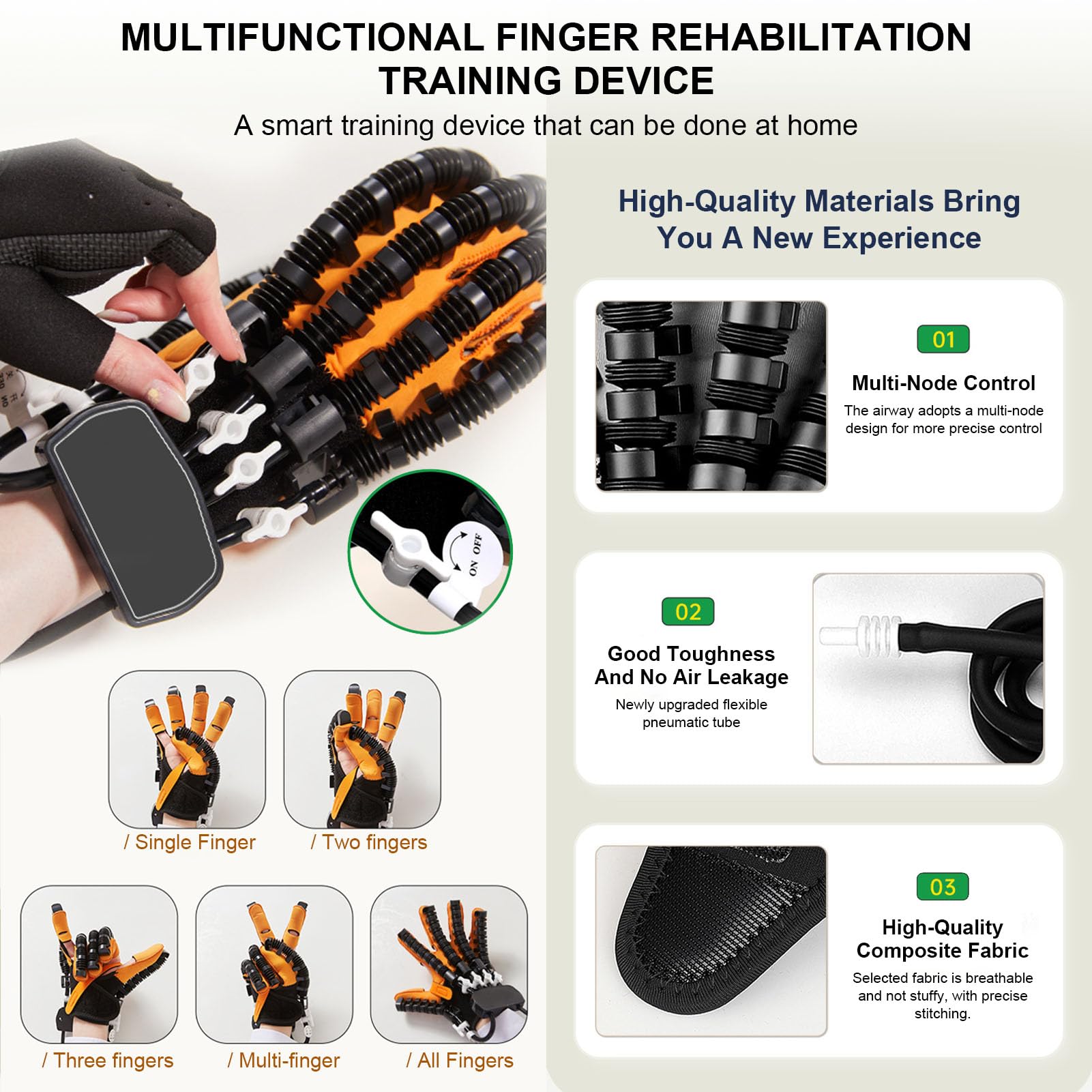 Guantes Robót de Rehabilitacion Mano Función, Aparato de Rehab de Manos para Hemipléjicos Artrosis, Fisioterapia Entrenamiento de Corrección de Flexión de Dedos Plugin Right L
