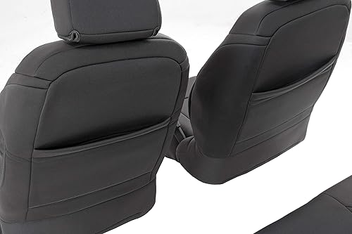 Miniatura 4 de Rough Country 91000 - Funda negra de neopreno para asiento (delantero y trasero) de Jeep Wrangler TJ 97-02 4x4