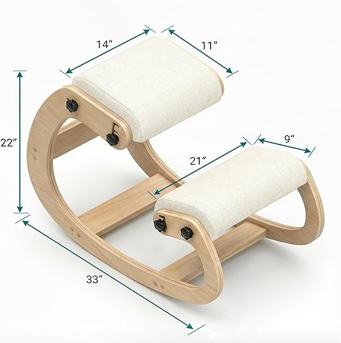 Miniatura 42 de NYPOT Silla ergonómica de rodillas con asientos ajustables, silla de rodilla para corrección de postura y taburete mecedora para escritorio - Alivio