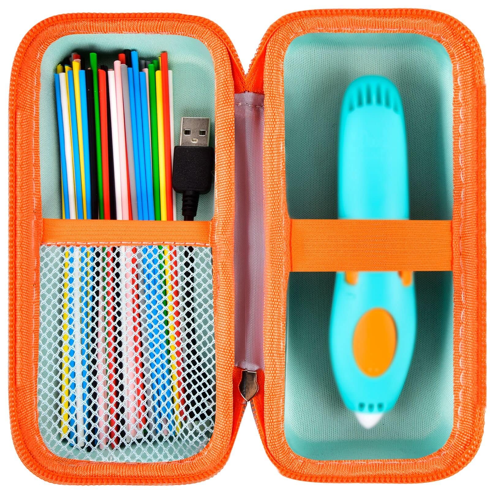 Case Compatible with 3Doodler Start+ Essentials (2021) 3D Pen Set for Kids, 3D Doodler Pen Storage Organizer Carrying Holder for Plastic Refill Blister, Micro-USB Charger and Accessories (Box Only)