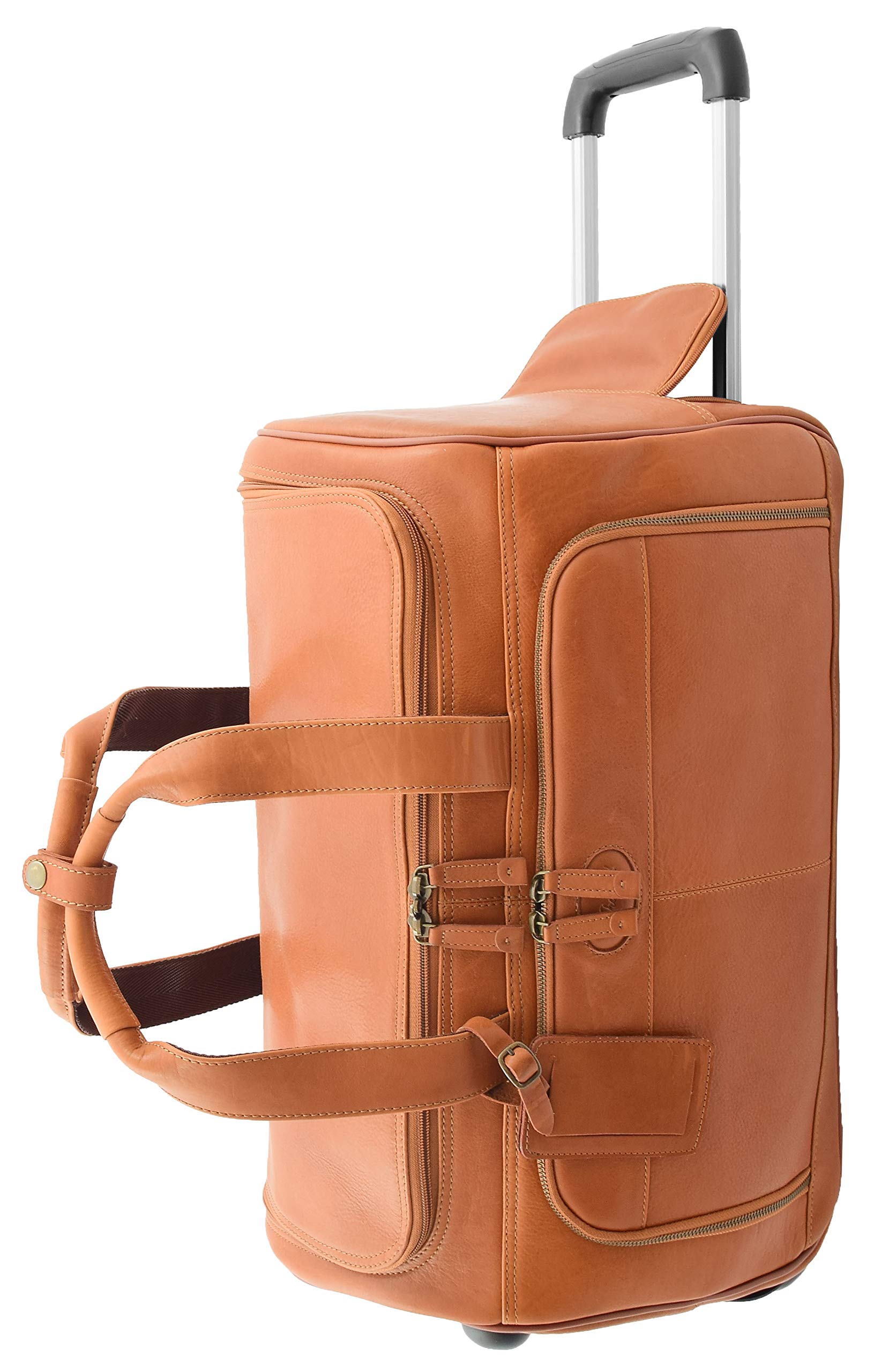 Sac fourre-tout en cuir véritable à roulettes pour le voyage - 6