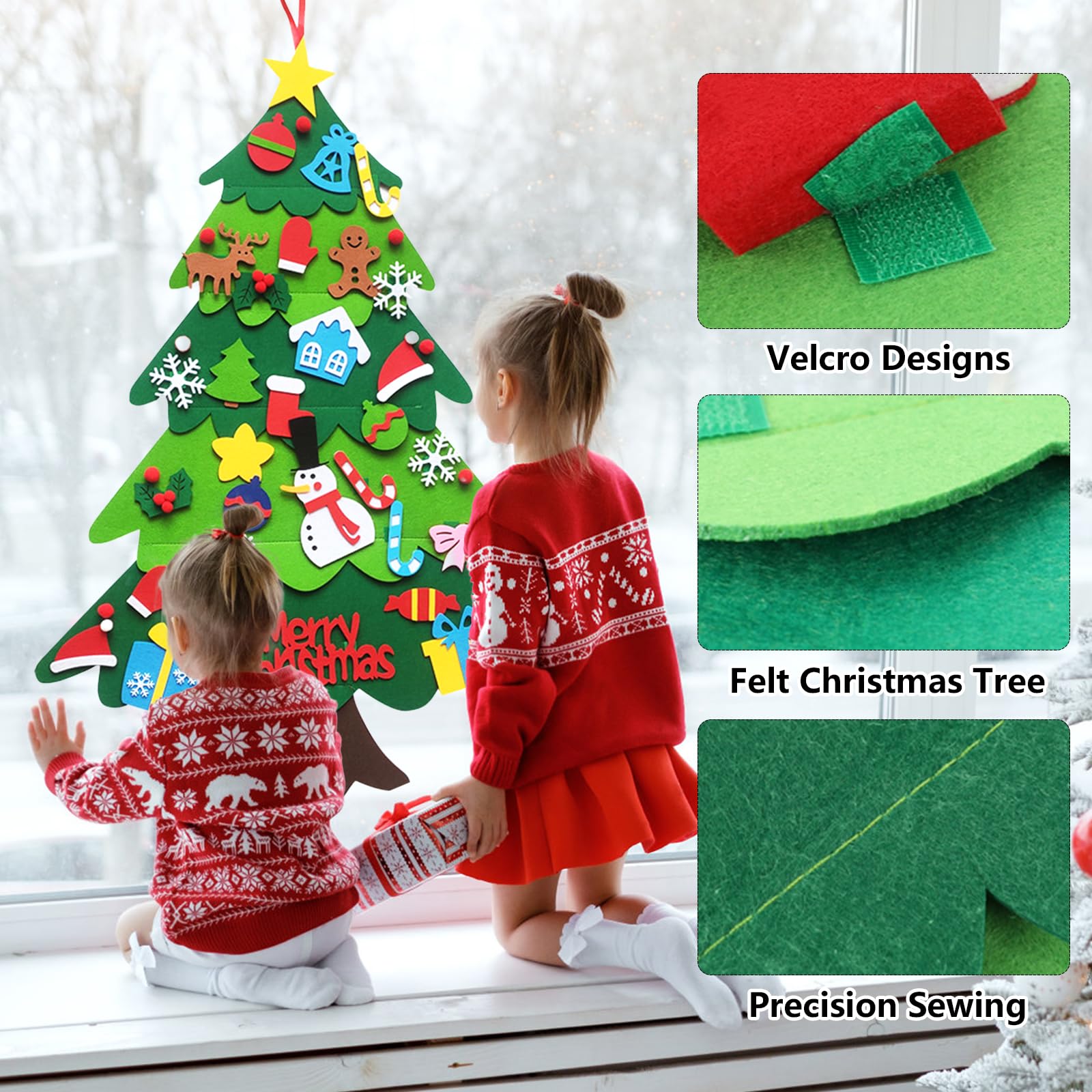 Sapin De Noël En Feutre, DIY Arbre De Noël, Sapin Feutrine A Decorer