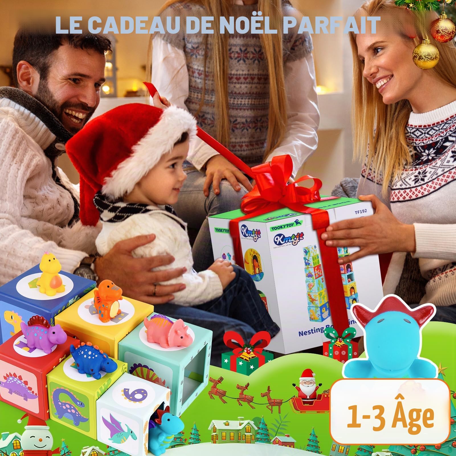 Jouet à Empiler Bébé Dinosaure de 1 an | Montessori 2 Ans | Jouet Bebe 12 18 Mois | Trier et Empiler Les Jouets de Motricité | Cadeau de Jouets Apprentissage pour Les Enfants en Bas Âge de 1 2 3 Ans