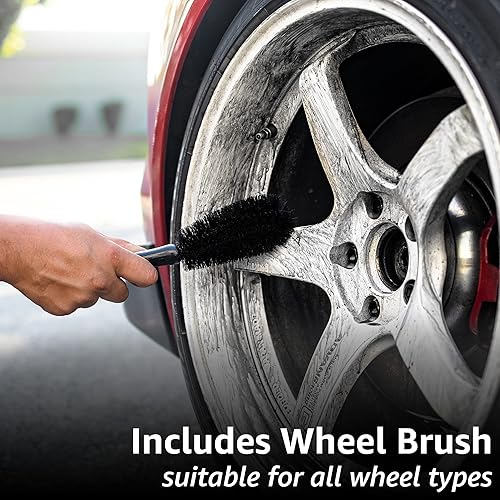 Miniatura 5 de Rev Auto Kit de limpieza de ruedas  2 artículos de limpieza de ruedas y neumáticos, incluye limpiador de ruedas de coche y cepillo limpiador de