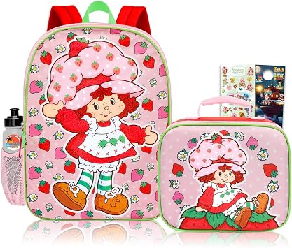 Strawberry Shortcake Backpack with Lunchbox Set for Girls Bundle + More