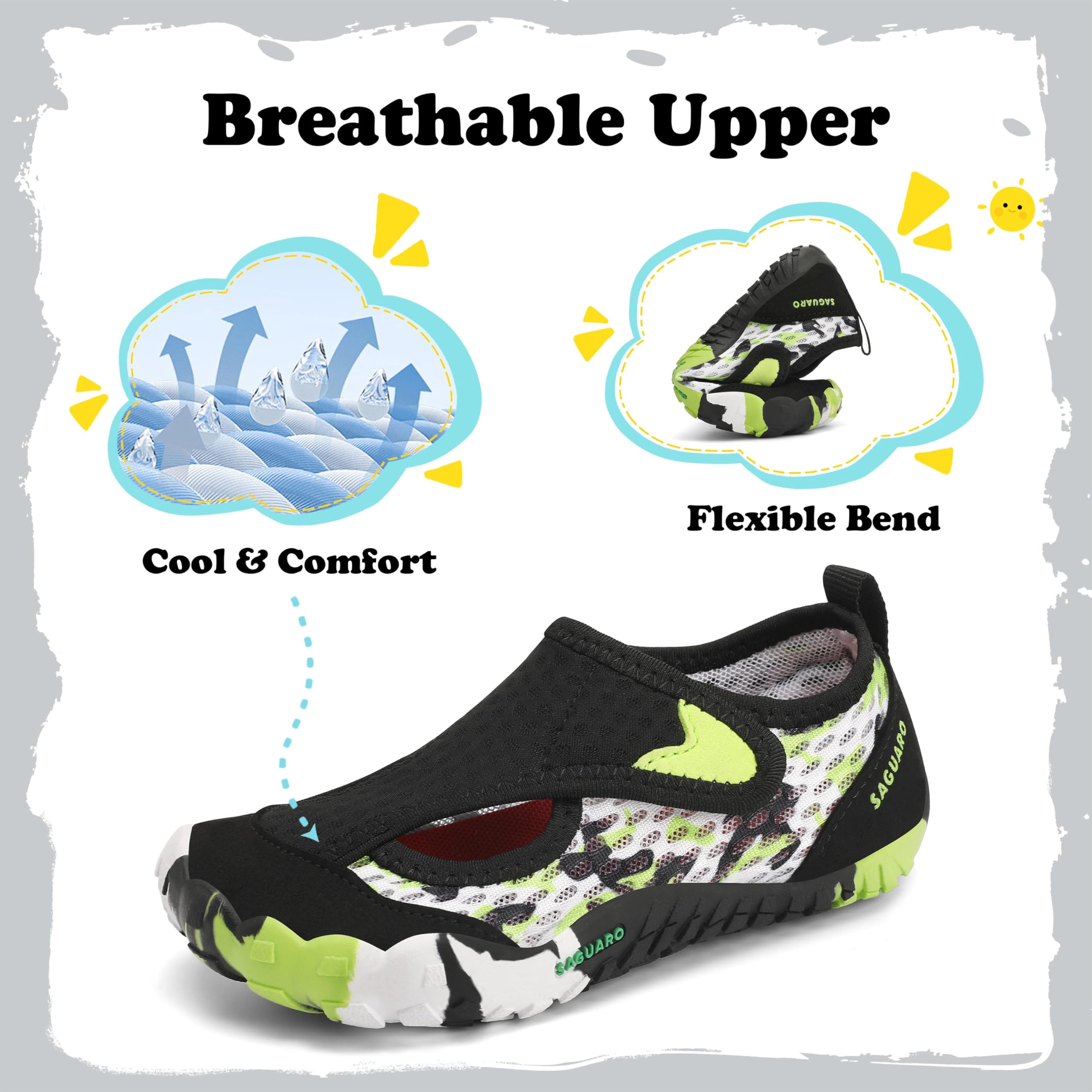 SAGUARO Barfußschuhe Kinder Outdoor Sport Barfuß Schuhe für Jungen Mädchen Gr.24-36