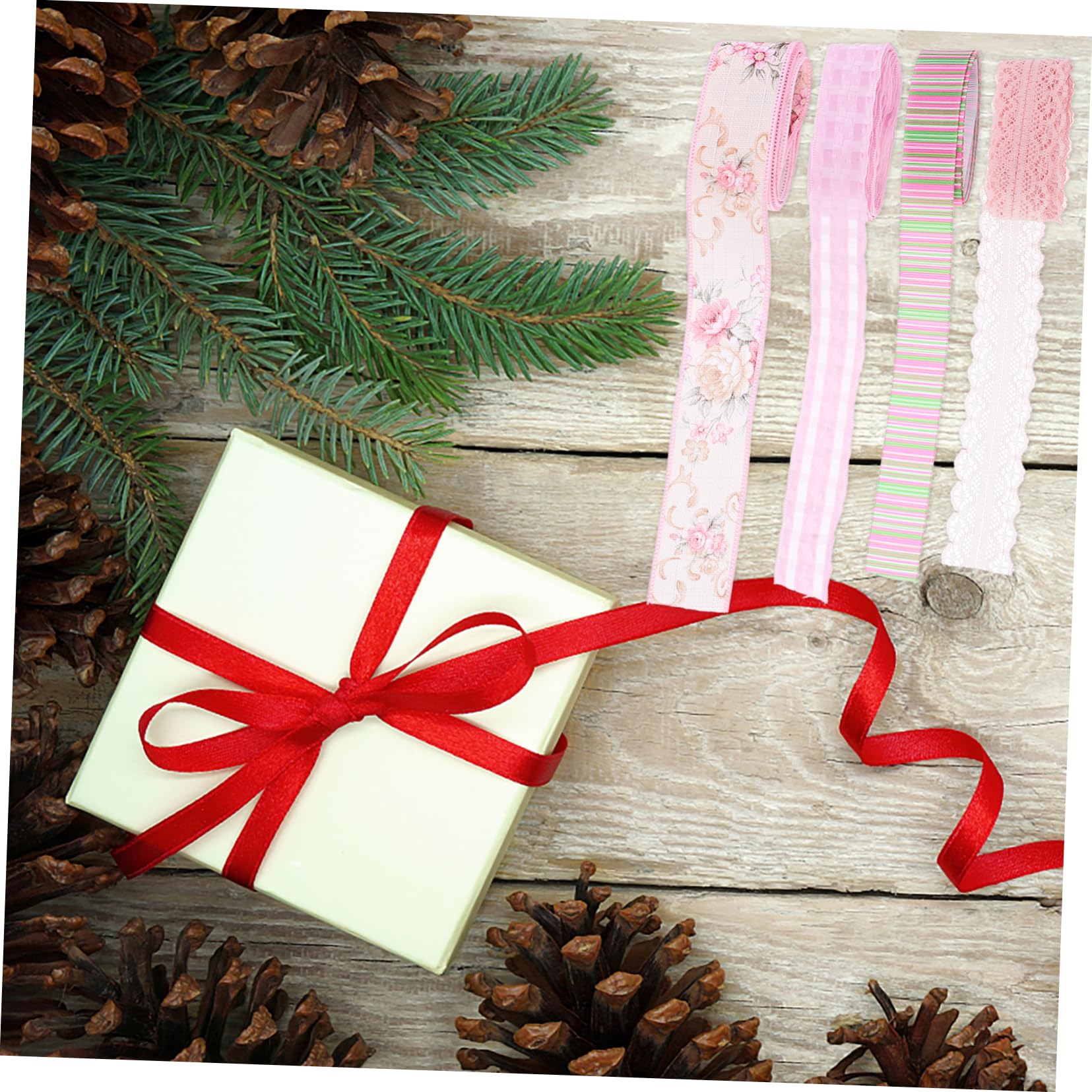 OSALADI 4 Sätze Geschenkbänder Mit Blumenmuster Schneidbares Dekorationsband Für Diy Festliche Und Bastelprojekte Für Hochzeiten Und Feiern 10 Stück * 4