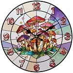 Sunflower Pattern Clock 12 Inch Non-Ticking Clocks Round Wall Hanging Clock Battery Operated for Bedroom Living Room Kitchen Office