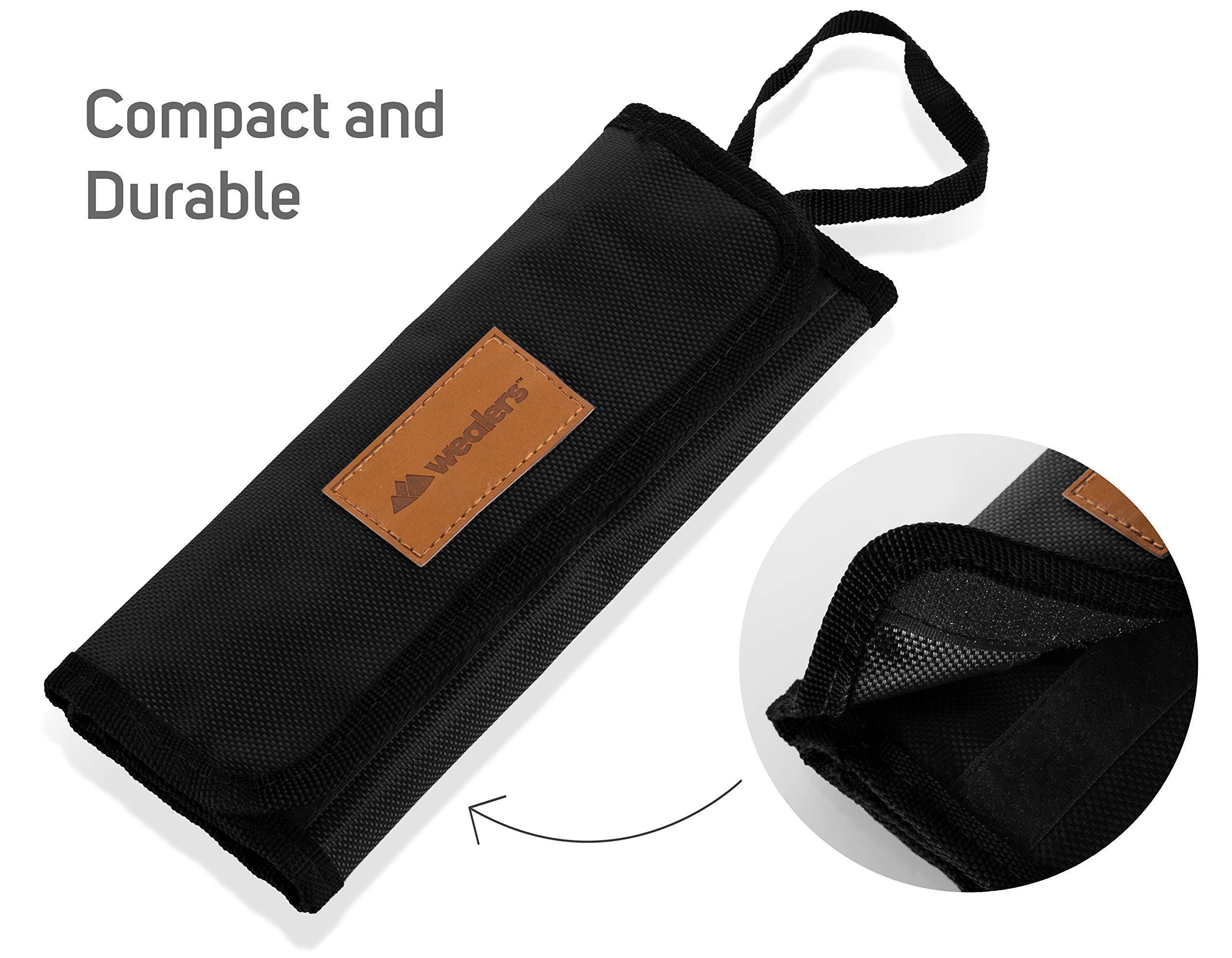Juego de 13 utensilios de cocina de acero inoxidable con funda de viaje para acampada, senderismo, barbacoas, incluye tenedores, cucharas, cuchillos y palillos de nailon