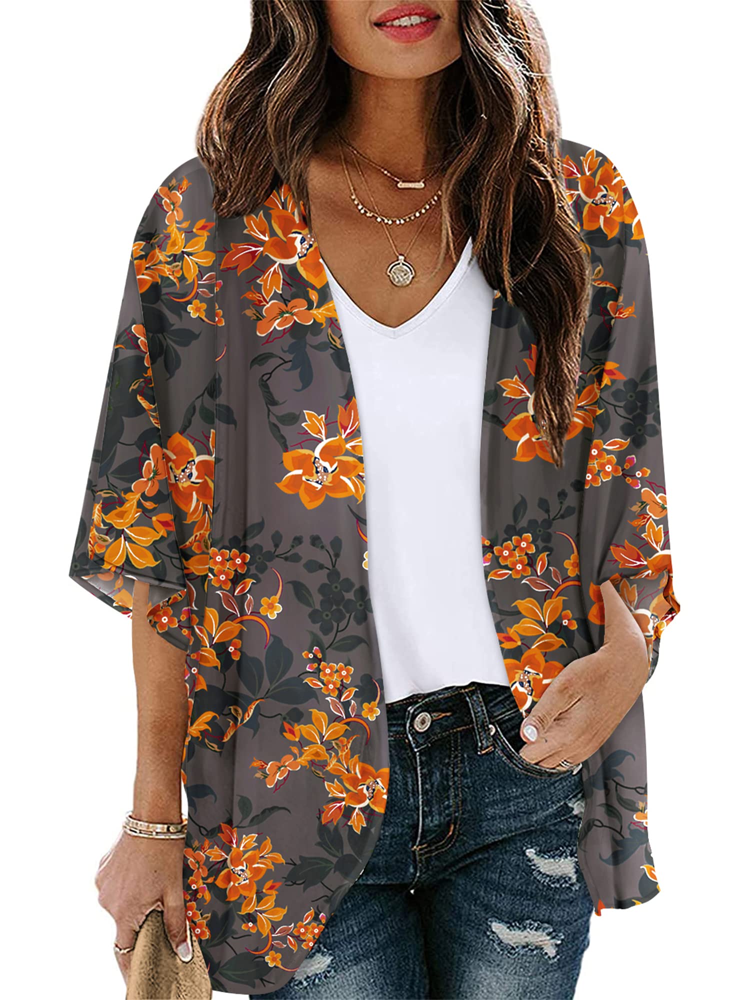 Chunoy Luźna turecka sukienka dla kobiet, luźna, lekka, oversize, kaftan, sukienka plażowa, sukienka maxi, Fioletowy/szary., L
