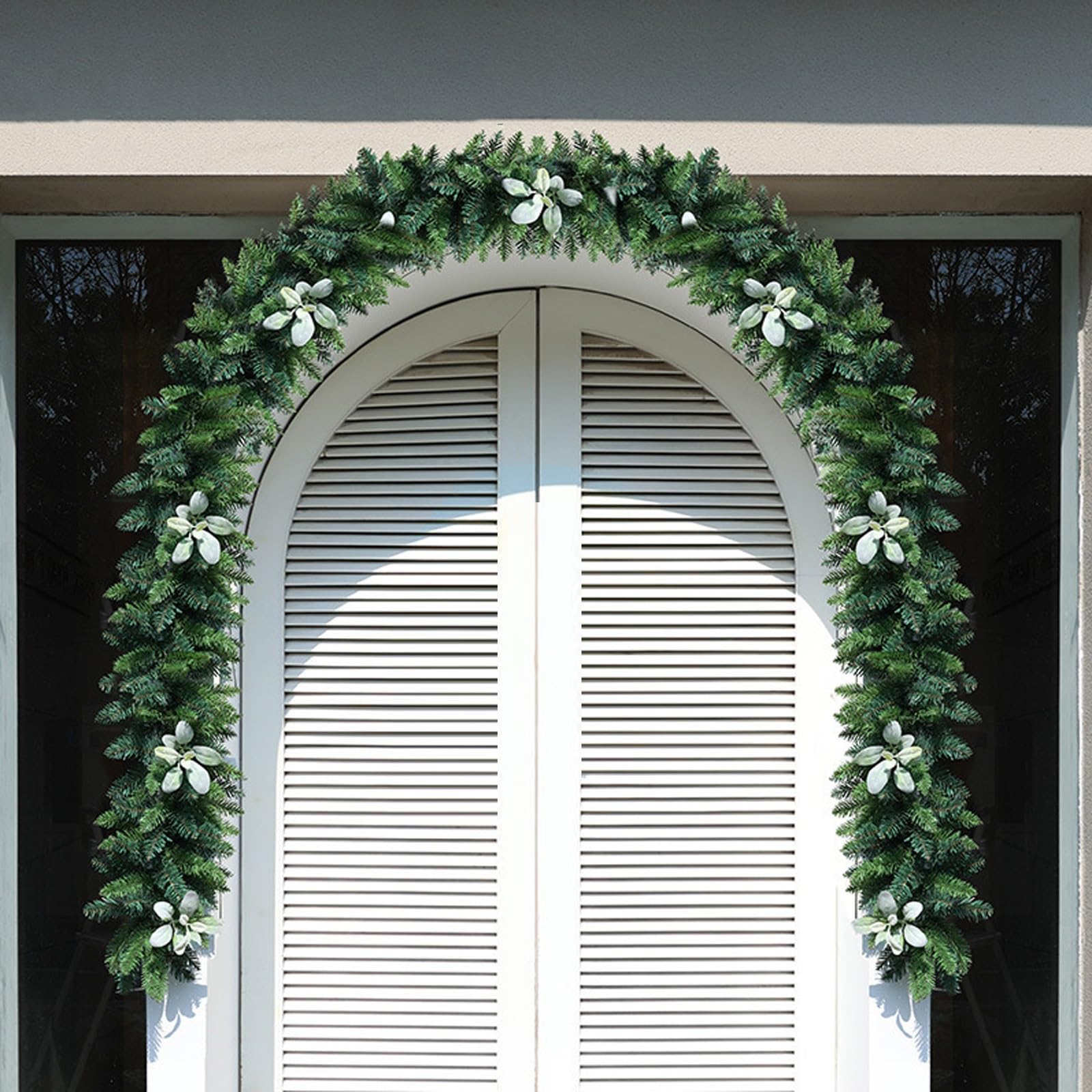 OPFdfhDFH Christmas wreaths, Outdoor Christmas Garland for Porch, 9 FT Artificial, Garlands for Decoration, Decor for Home Door Stair Handrail or Wedding Party
