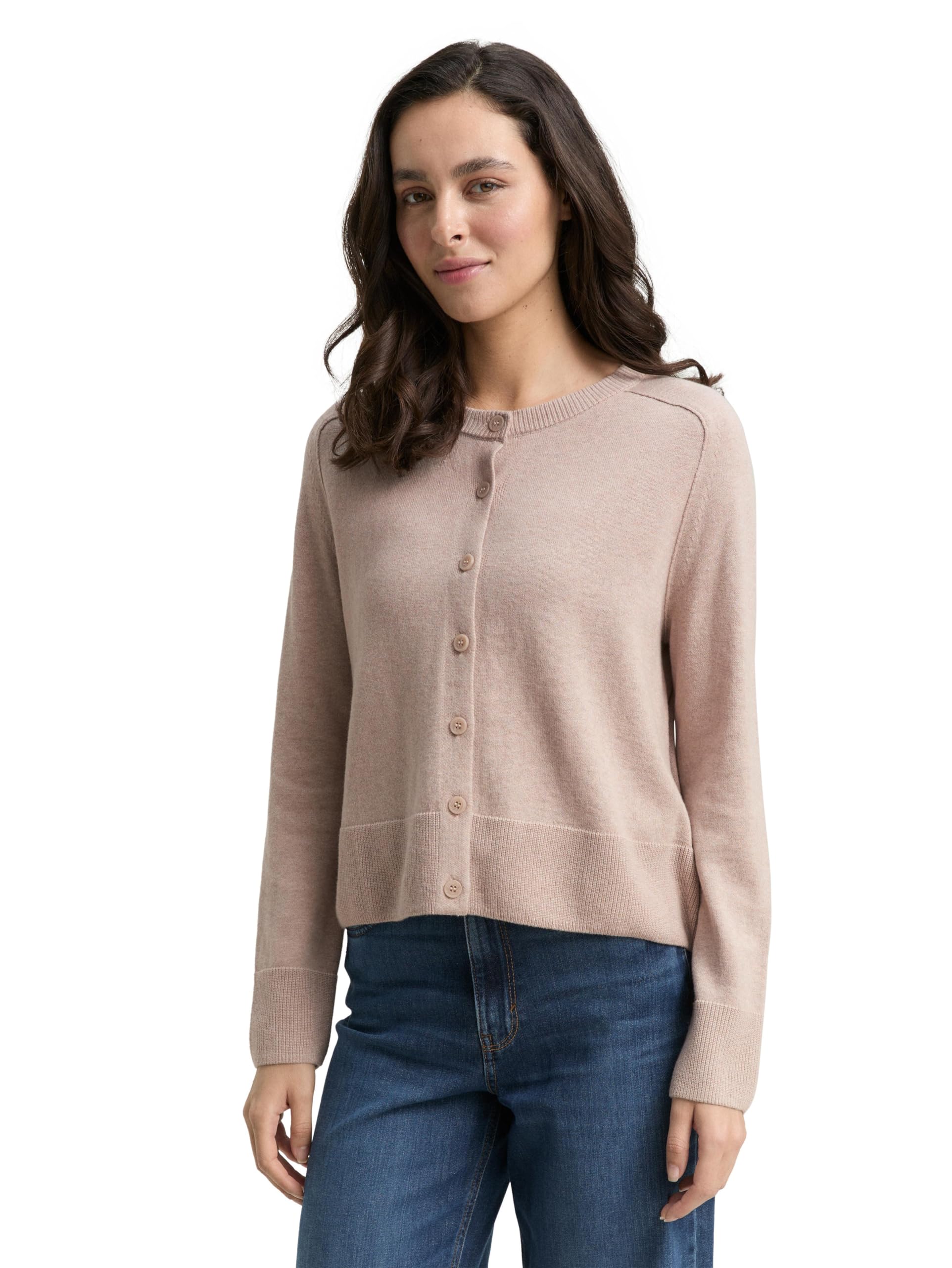 Tom Tailor Damen 1047700 Cardigan mit Rundhalsausschnitt