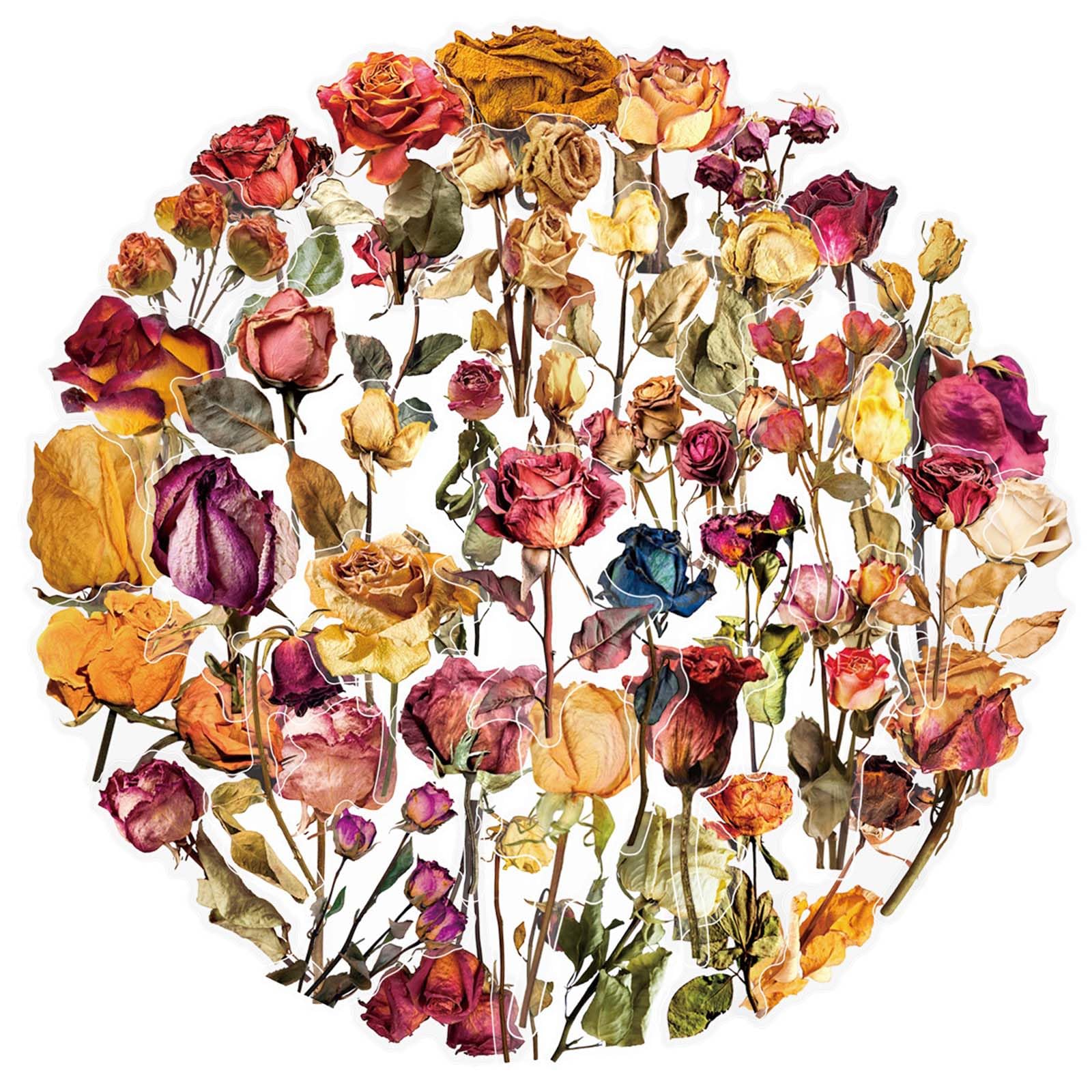 Transparent Flora Scrapbook Stickers Aesthetic Flowers Stickers(ROS)
